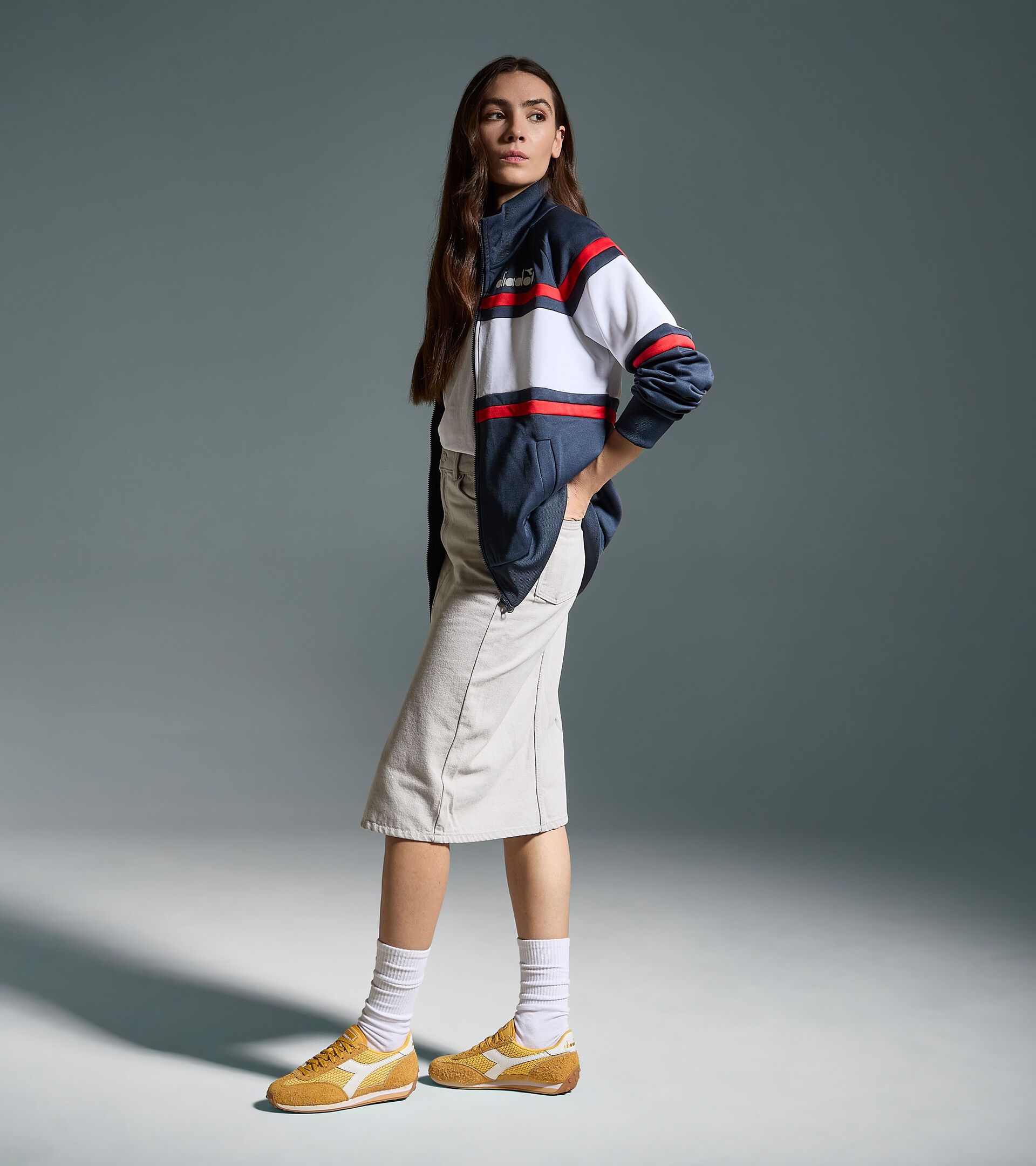 80s-inspired sports jacket - All-gender JACKET 80S BLUE DENIM - Diadora