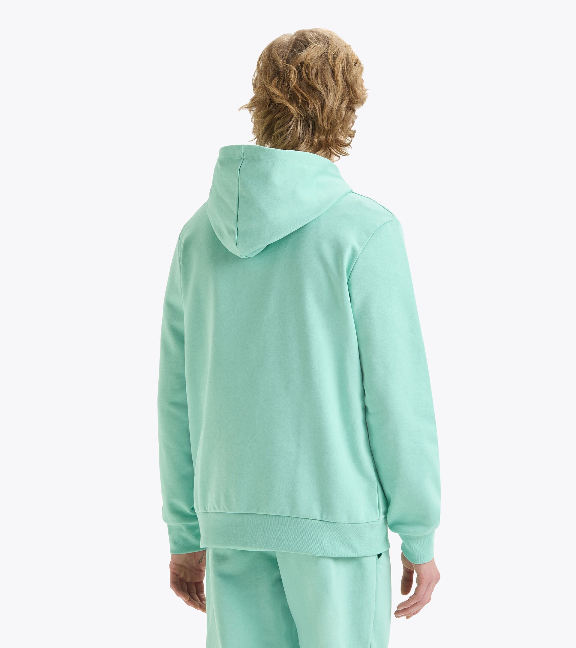 Sporty hoodie - Made in Italy - Gender Neutral HOODIE LOGO NEON GREEN - Diadora