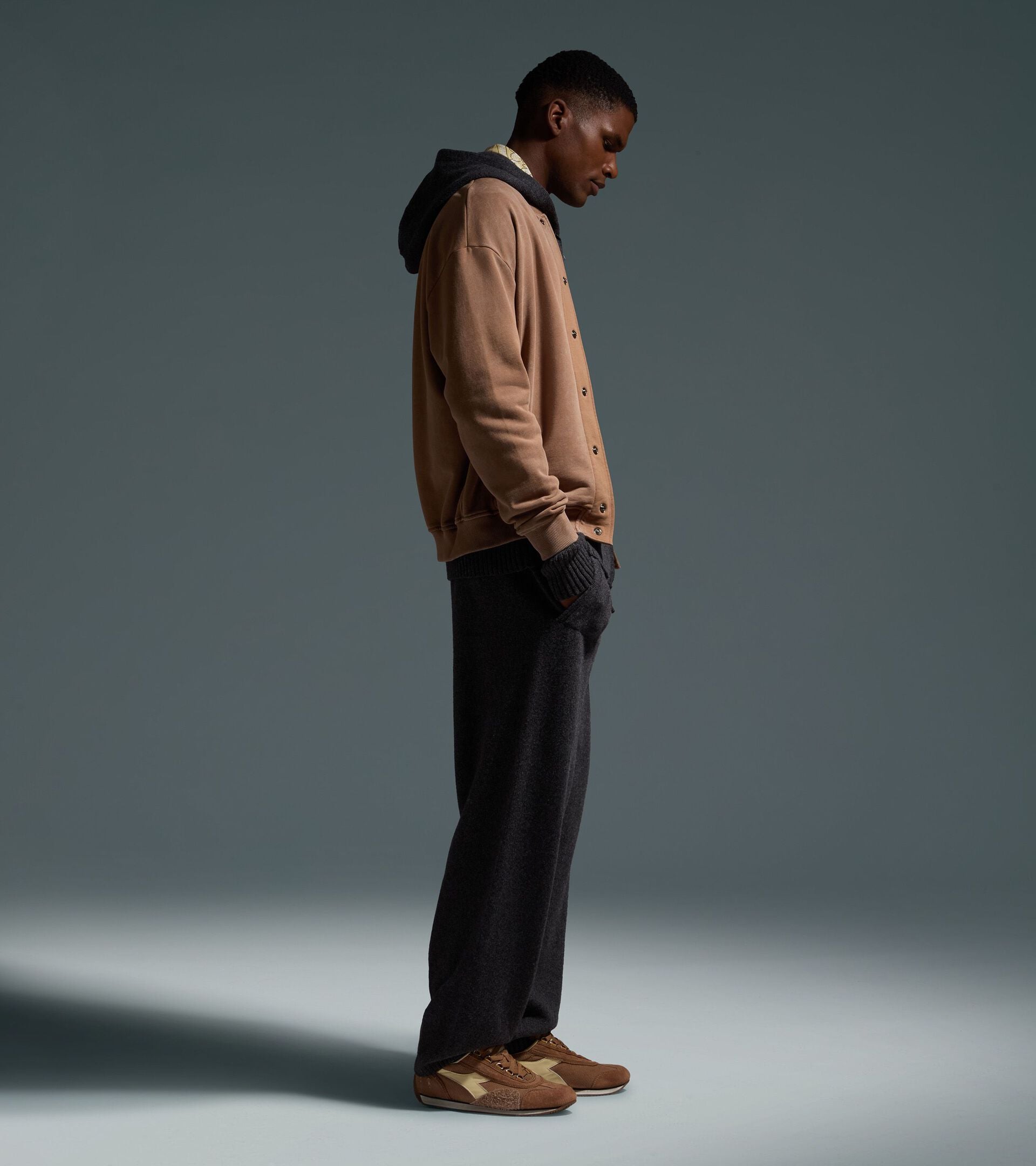 Jersey sweatshirt - Regular fit - Men&rsquo;s BUTTON SWEATSHIRT AVENUE LAB (FT) TOASTED COCONUT - Diadora