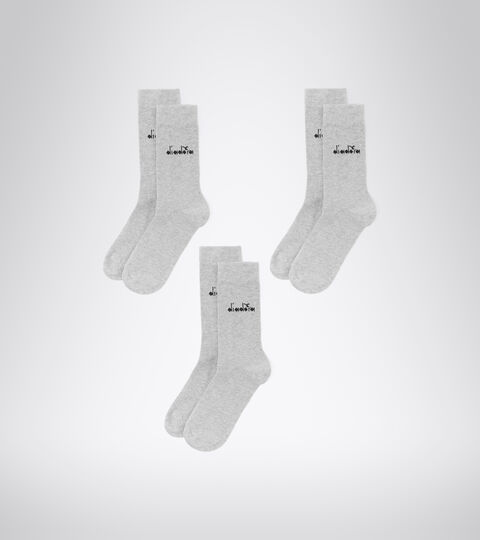 Mid socks pack - Three pair - Unisex U. MID PLAIN SOCKS 3-PACK MELANGE GREY - Diadora