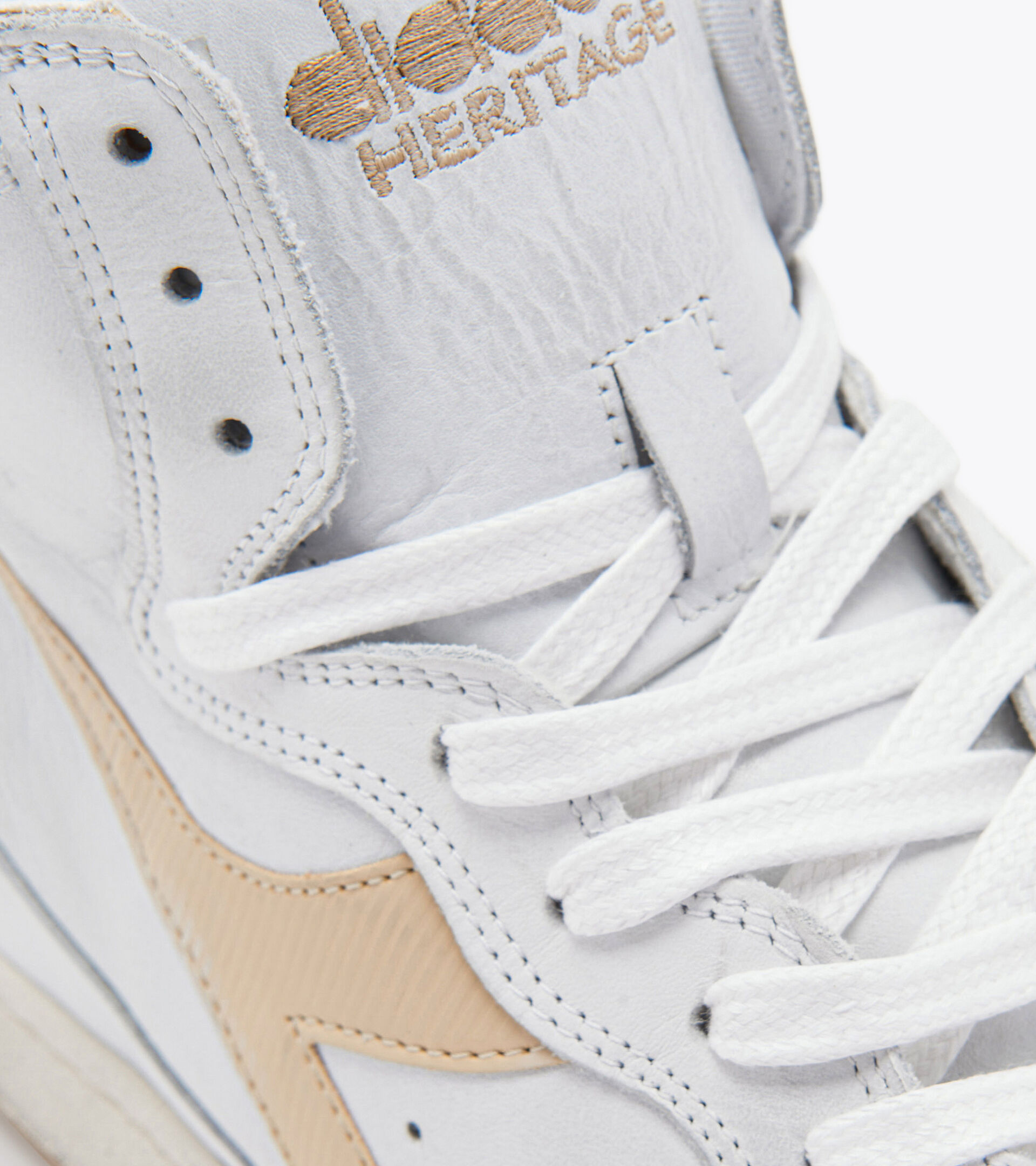 Heritage shoes - Unisex MI BASKET USED WHITE/BEIGE - Diadora