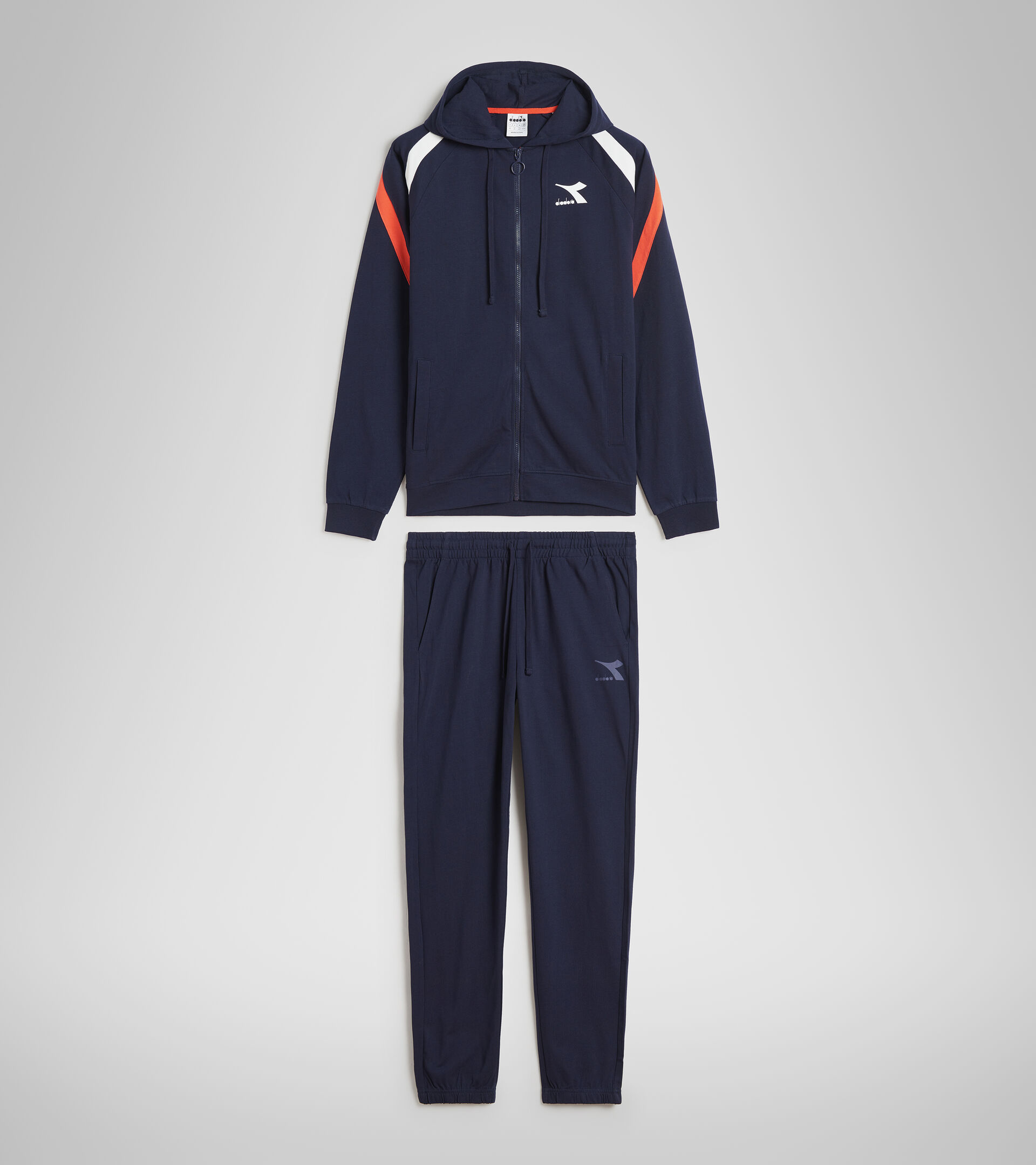 Cotton tracksuit - Men TRACKSUIT HOODIE FZ CORE CLASSIC NAVY - Diadora