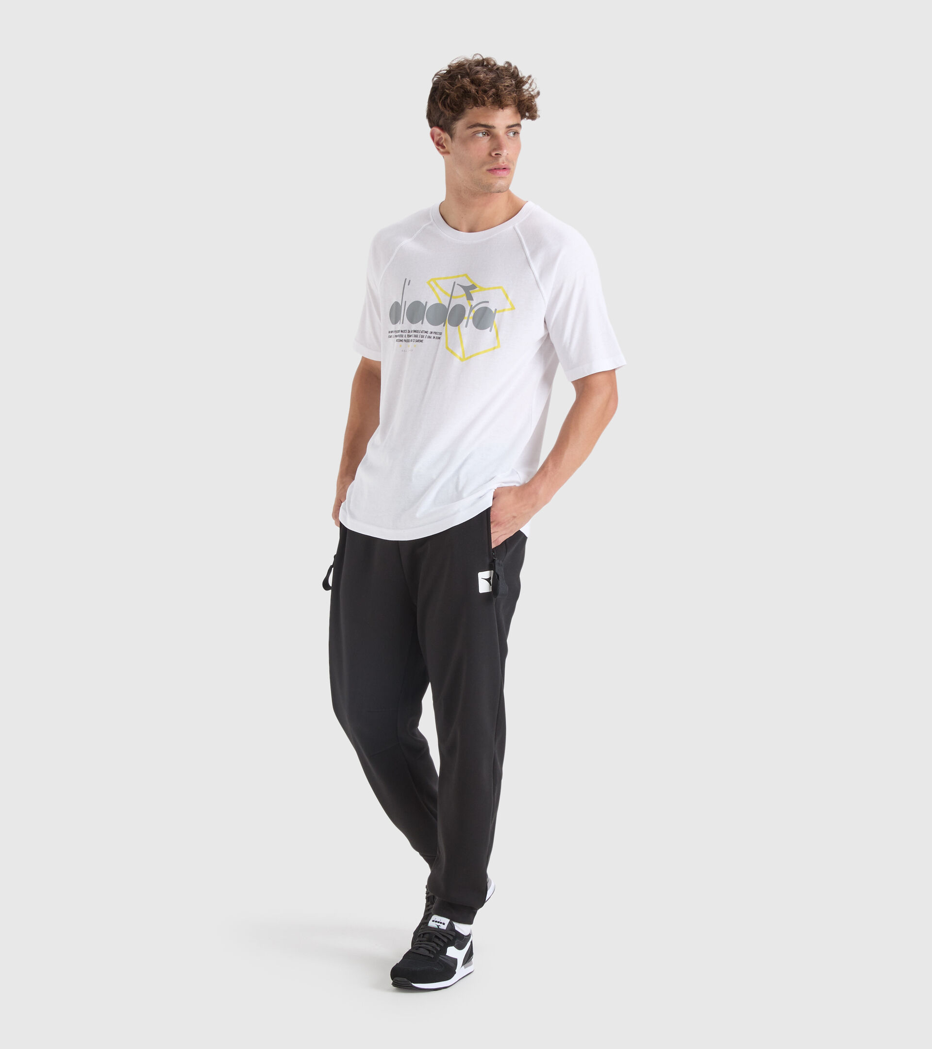 T-shirt en coton et polyester - Homme T-SHIRT SS  URBANITY BLANC VIF - Diadora