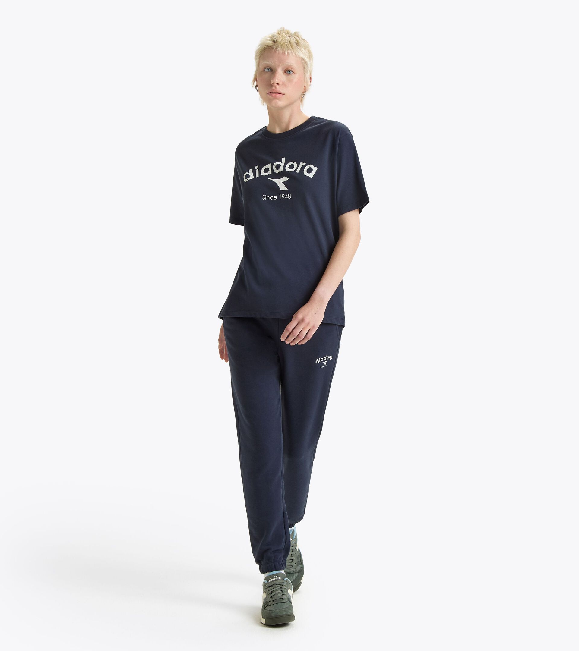 T-Shirt - genderneutral T-SHIRT SS ATHL. LOGO NACHTSBLAU - Diadora