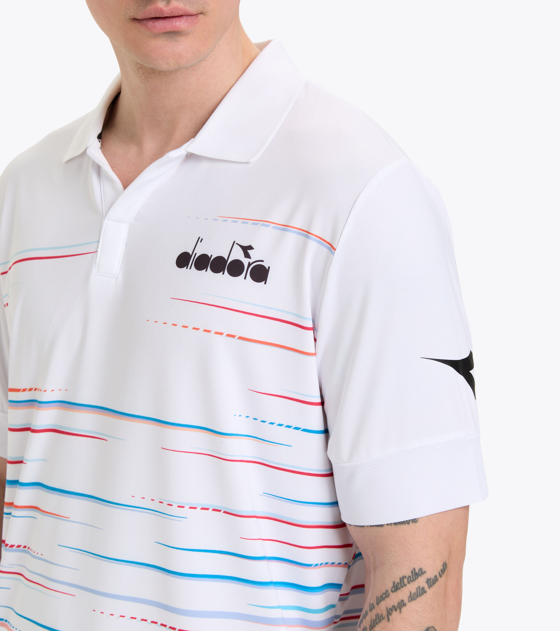 Short-sleeved tennis polo-shirt - Men SS POLO ICON OPTICAL WHITE - Diadora