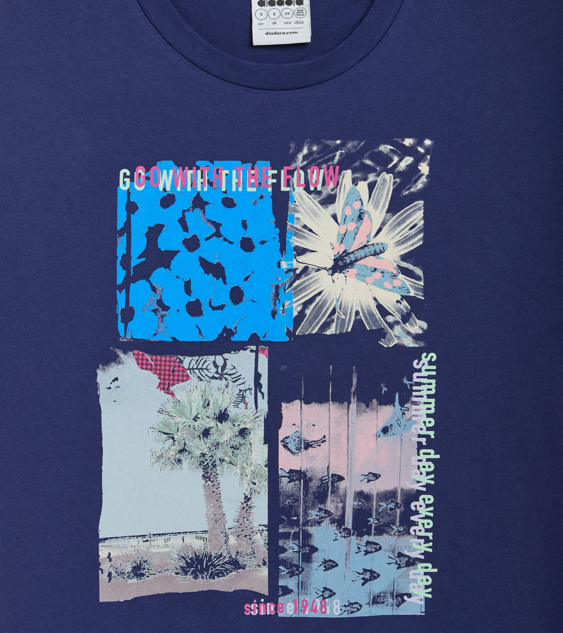 Cotton sports T-shirt - Women L. T-SHIRT SS FLOW DEEP COBALT BLUE - Diadora