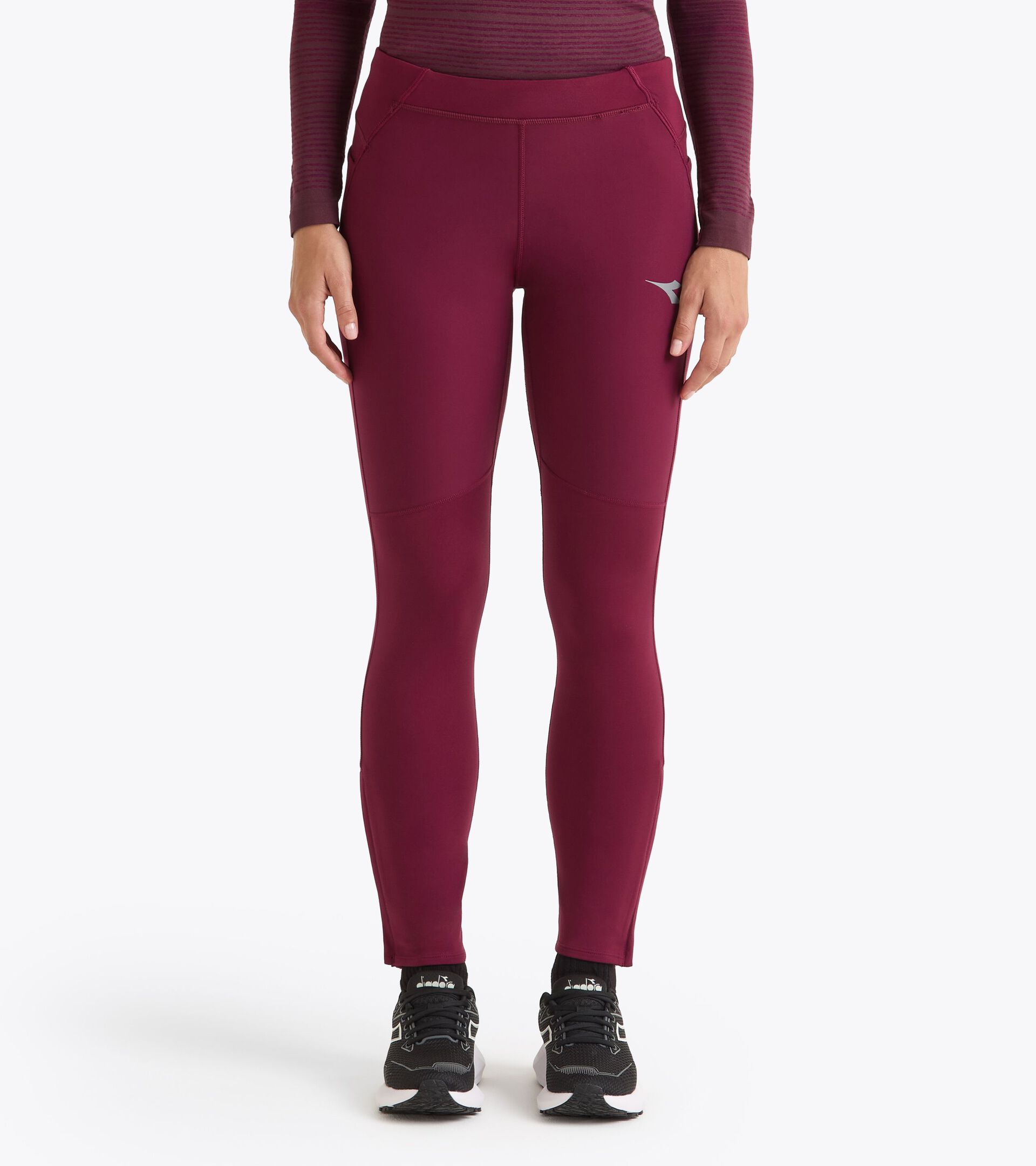 Leggings thermorégulateurs avec fils FIBRAZERO - Winter Protection - Femme L. RUN TIGHTS WINTER PROTECTION ROUGE BANDEROLE - Diadora