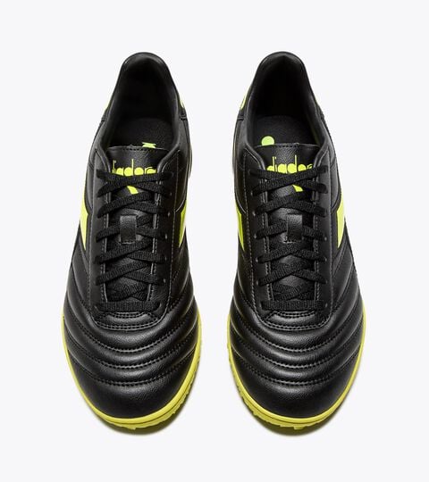 BRASIL ICON R TFR, SCHWARZ/FLUO GELB DD Fußballschuh für synthetische Böden - Herren BRASIL ICON R TFR SCHWARZ/FLUO GELB DD - Diadora