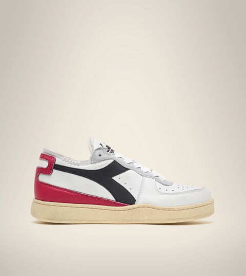 Heritage-Schuh - Unisex MI BASKET ROW CUT WEISS/GRANAT/SCHWARZ - Diadora