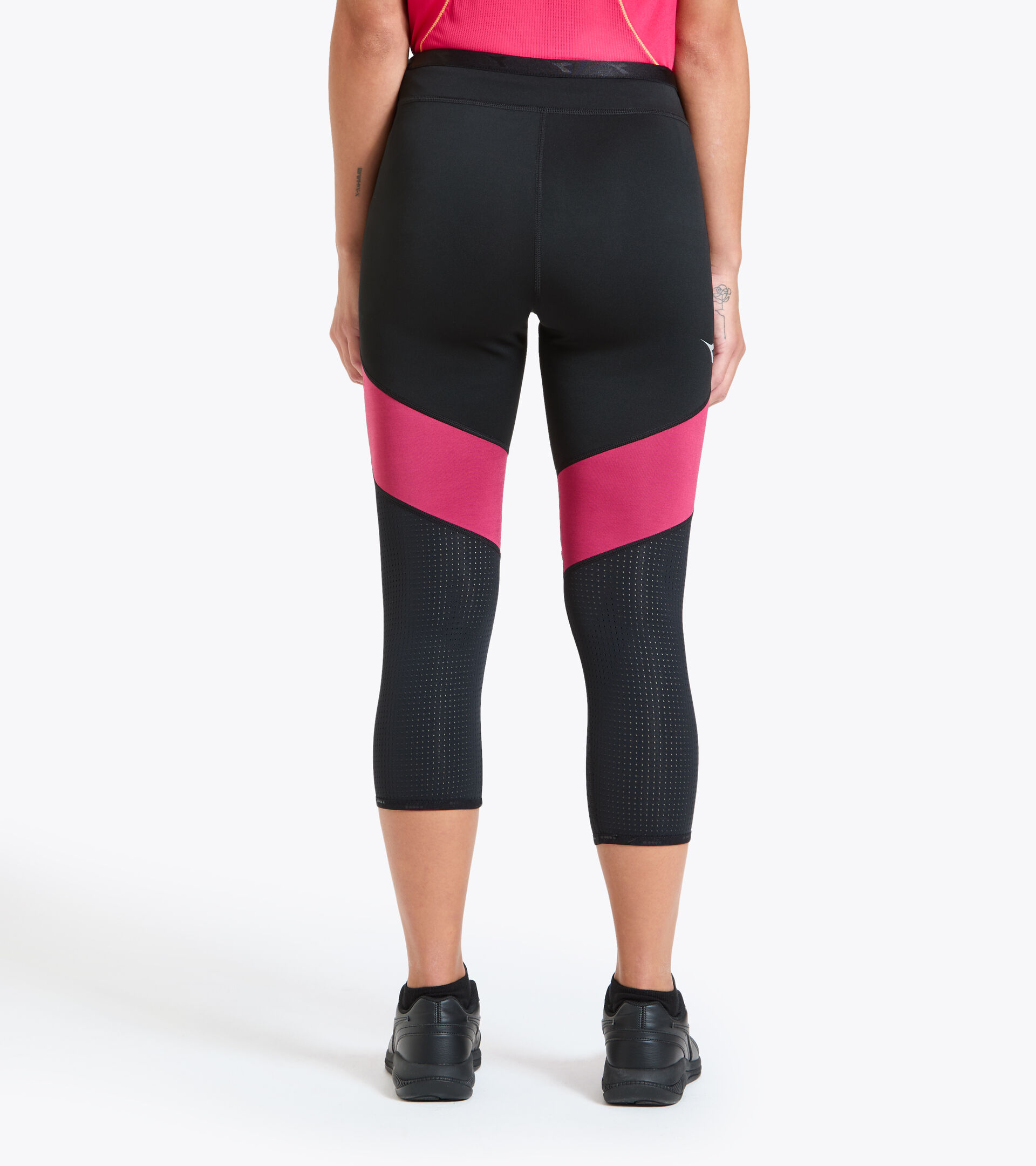 Running leggings - Women L. 6/8 REVERSIBLE TIGHTS BE ONE BLACK - Diadora