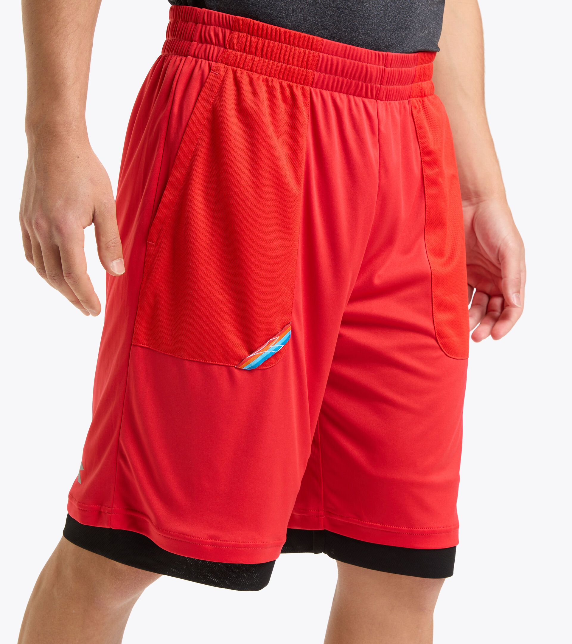 Bermudas para entrenar - Hombre BERMUDA REVERSIBLE BE ONE ROSSO FERRARI ITALIA/NERO - Diadora