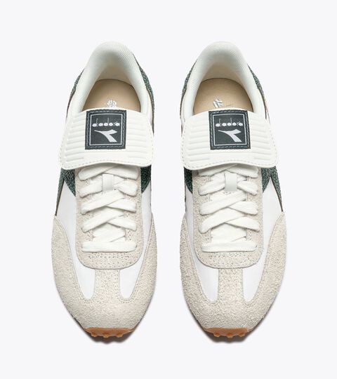 Low-profile leather sneaker - Women&rsquo;s RALLY INDOOR WHITE/BISTRO GREEN - Diadora