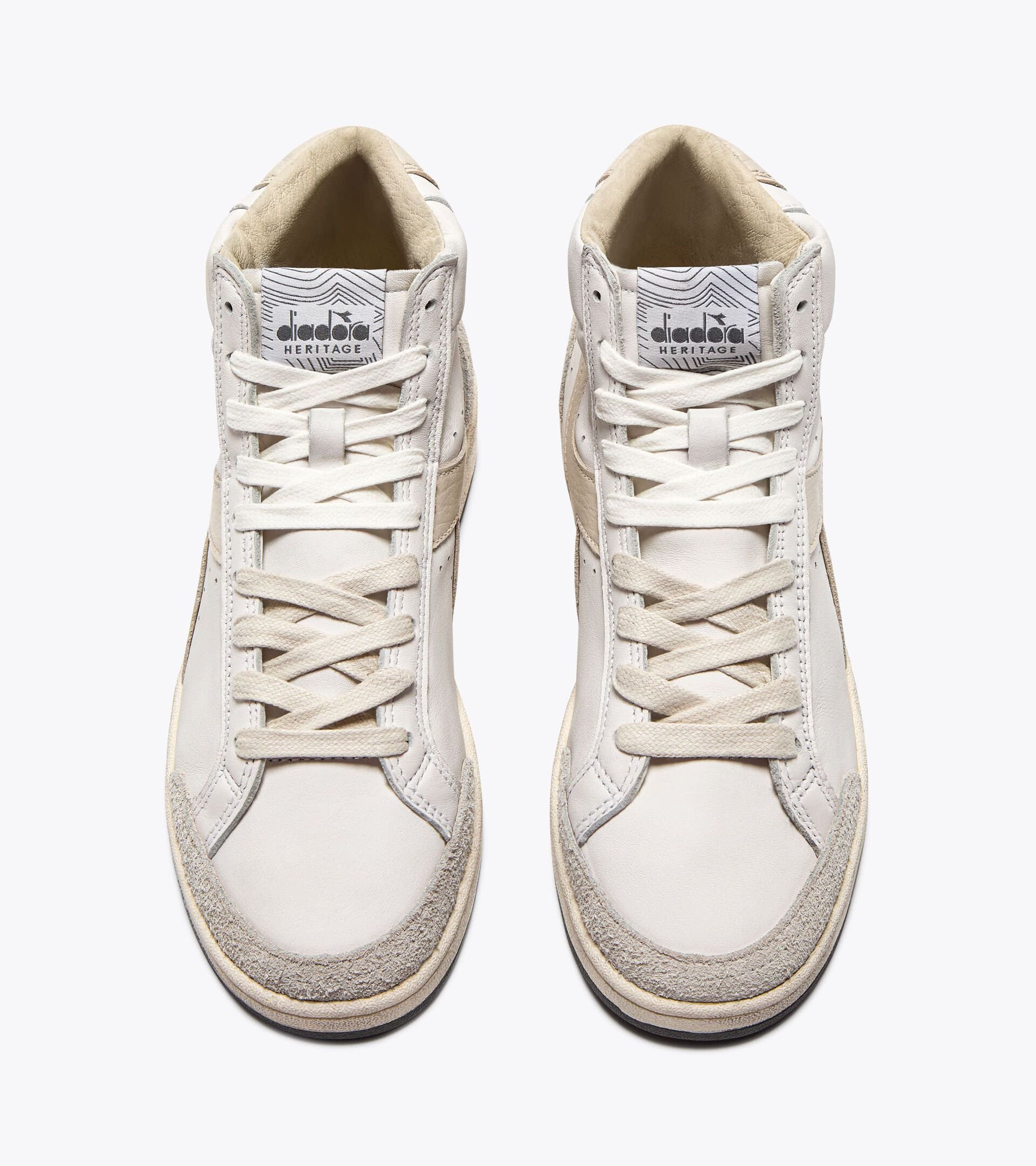 Heritage sneaker made from leather - All-gender
 PRESTIGE HIGH USED WHITE/MOONBEAM - Diadora