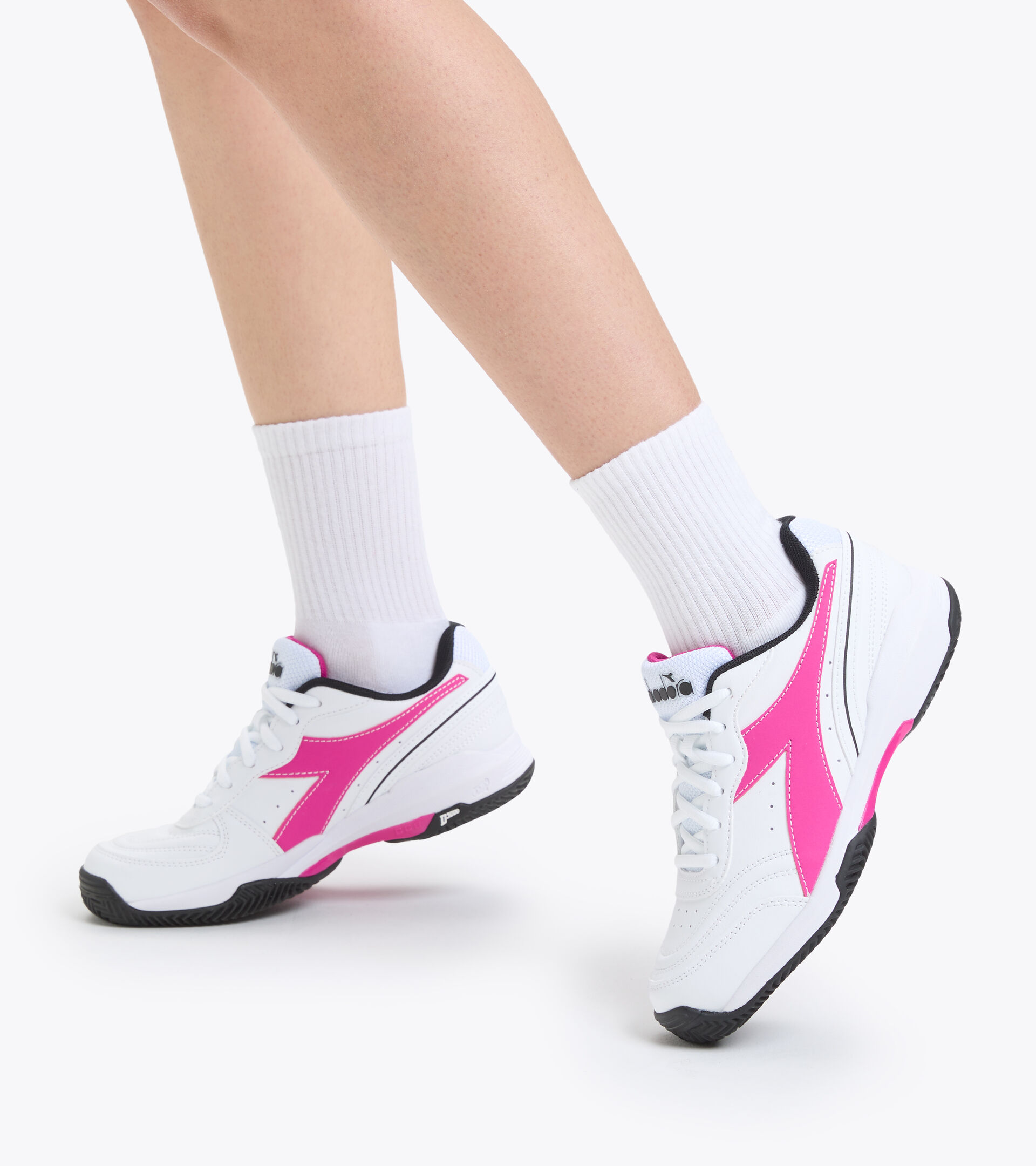 Tennis shoes for clay courts - Women S. CHALLENGE 4 W SL CLAY WHITE/BLACK/RHODAMINE RED c - Diadora