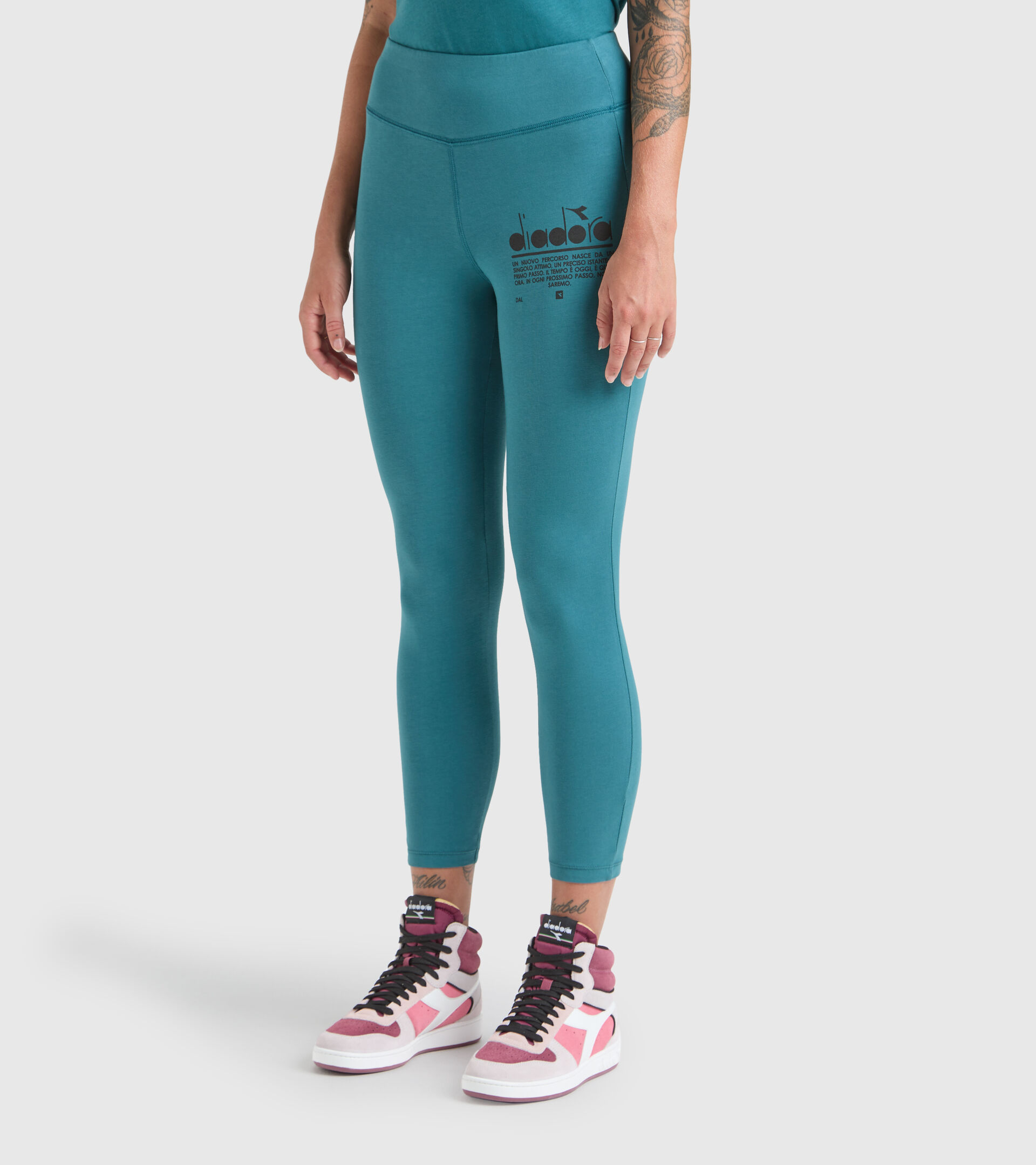 Stretch cotton leggings - Women’s L. LEGGINGS MANIFESTO BLUE PACIFIC - Diadora