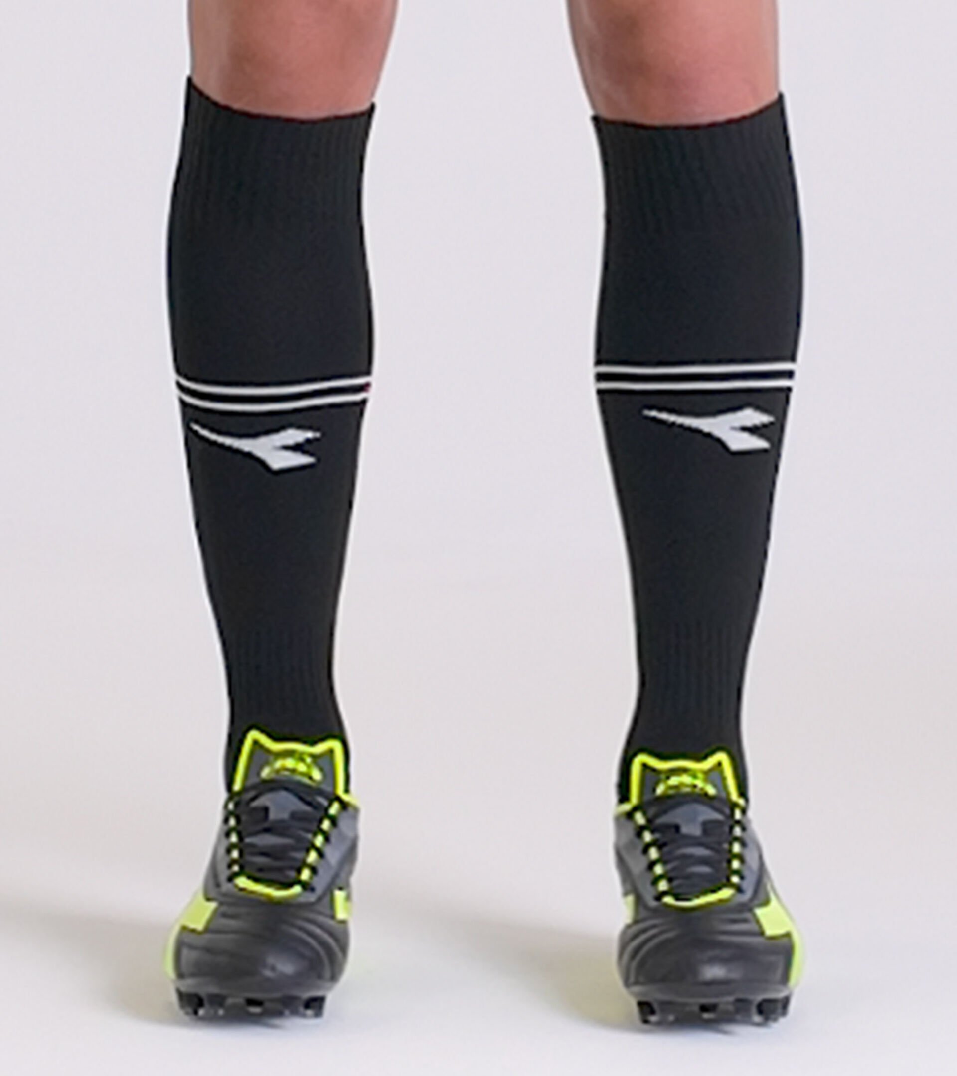 Leather calcio boots for firm grounds - Made In Italy - All-gender MAXIMUS ICON SUPERVELOCE ITA SLX BLACK/FLUO YELLOW DIADORA - Diadora