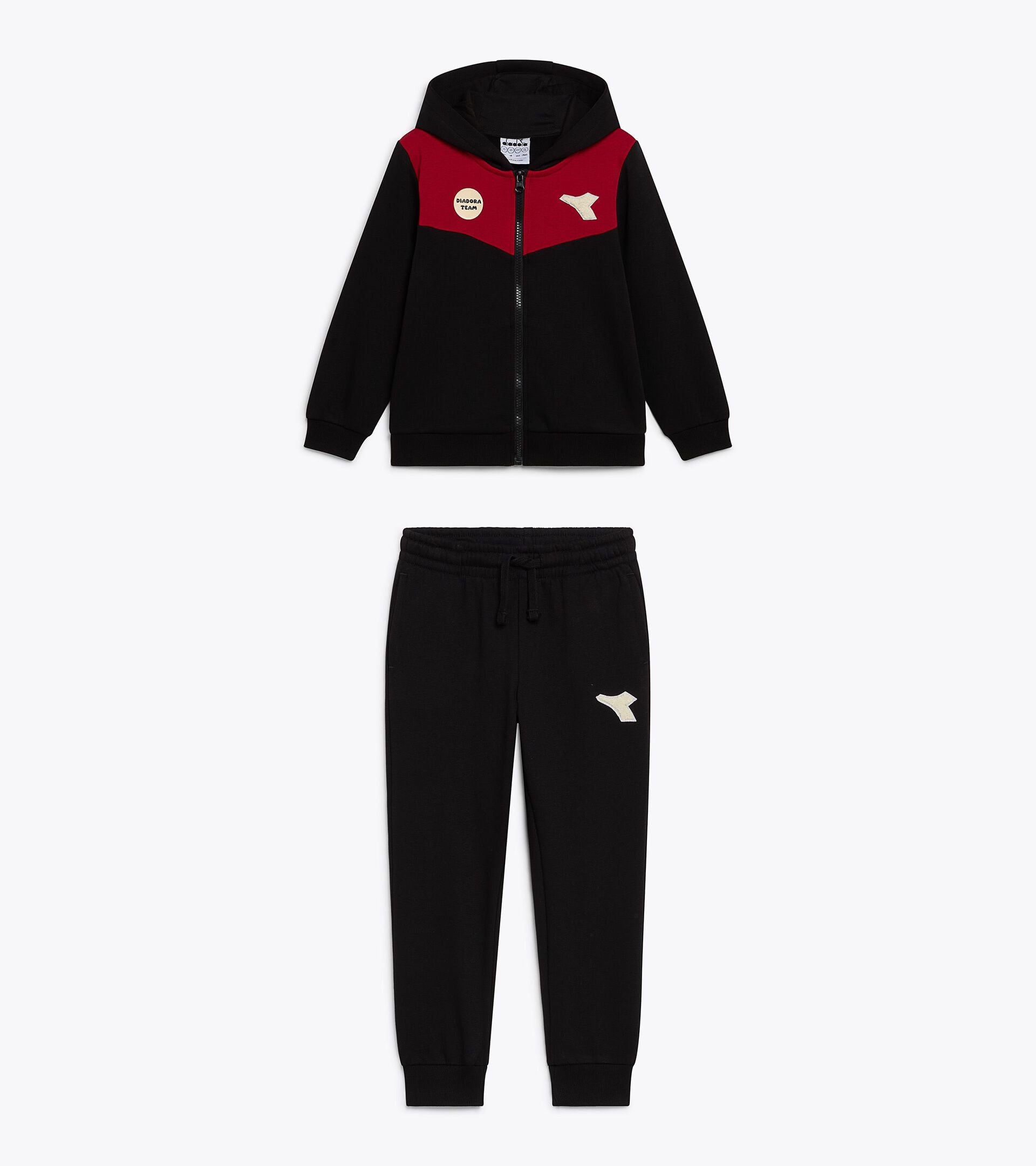 Cotton-look tracksuit - Regular/Relaxed fit - Boys and girls JU. TRACKSUIT HD FZ LOGO (FT) BLACK - Diadora
