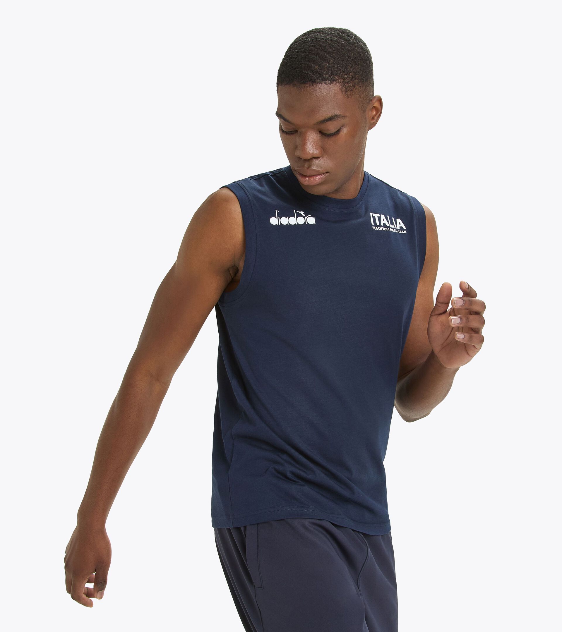 Sleeveless shirt Men - Italy National Volleyball Team SLEEVELESS ALLENAMENTO UOMO BV24 ITALIA CLASSIC NAVY - Diadora