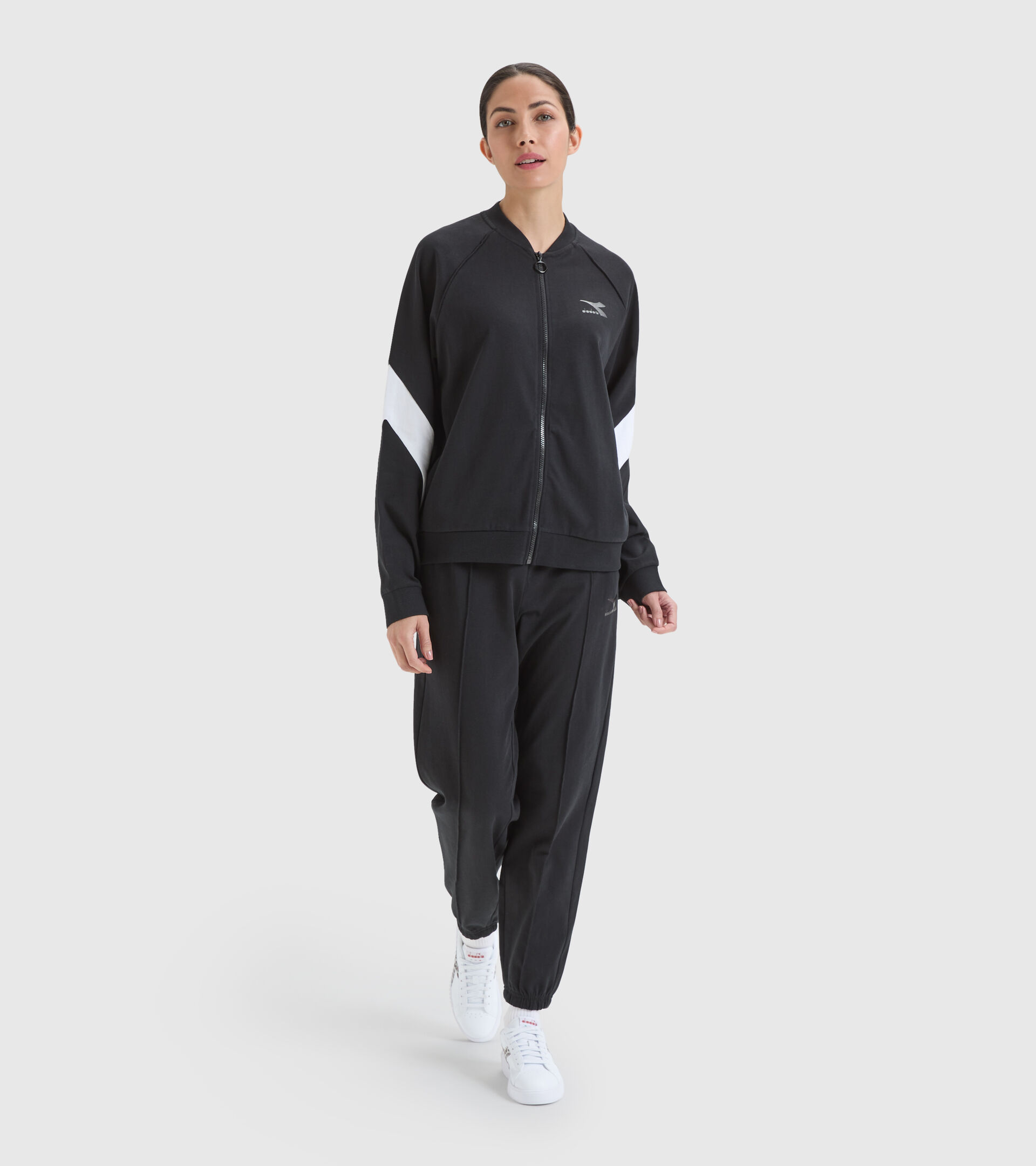 Sportlicher Trainingsanzug aus Baumwolle - Damen L.TRACKSUIT FZ CORE SCHWARZ - Diadora