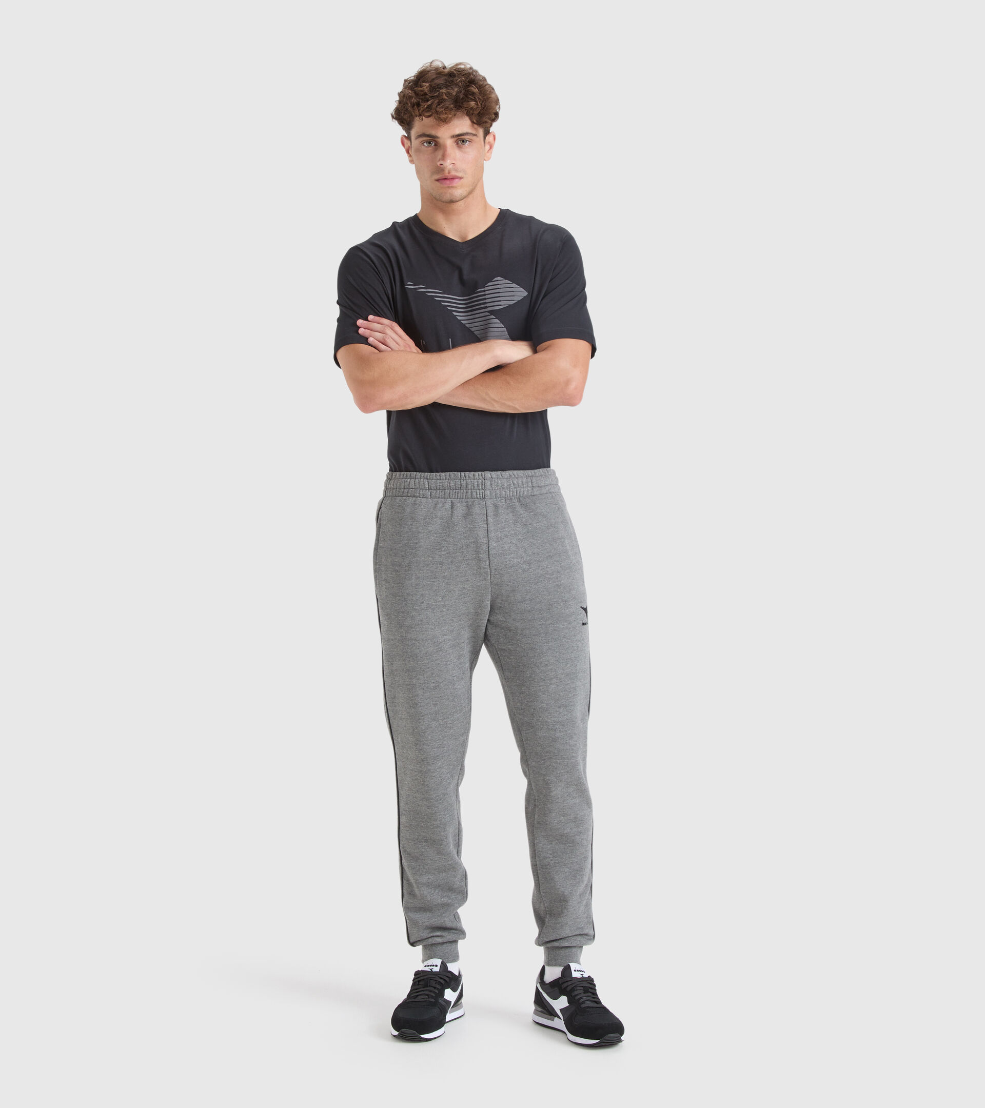 Sports trousers - Men PANTS CUFF CORE DARK GRAY MELANGE (C6096) - Diadora