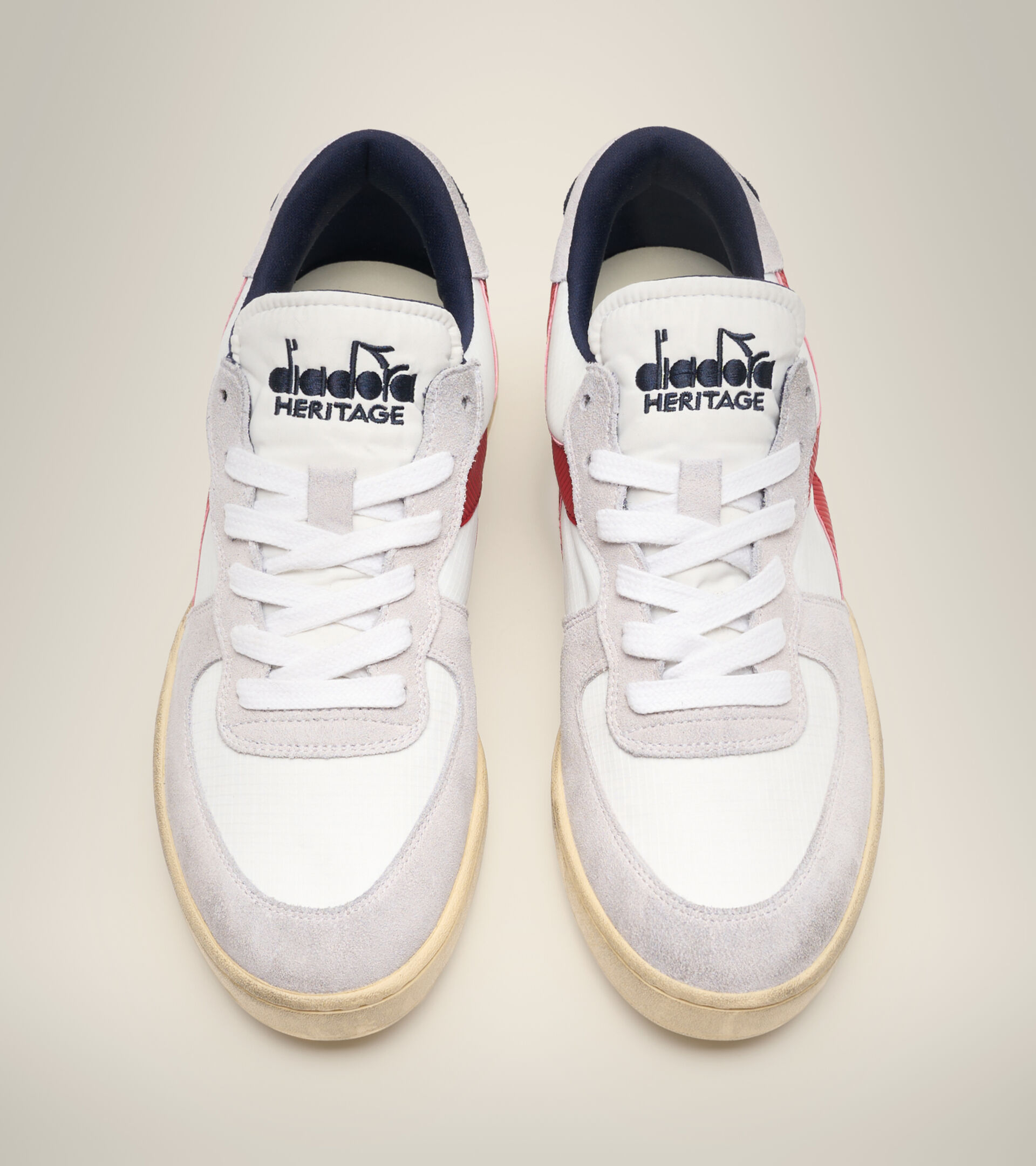 Heritage shoe - Unisex MI BASKET LOW RIPSTOP WHITE/BLUE PRINT - Diadora