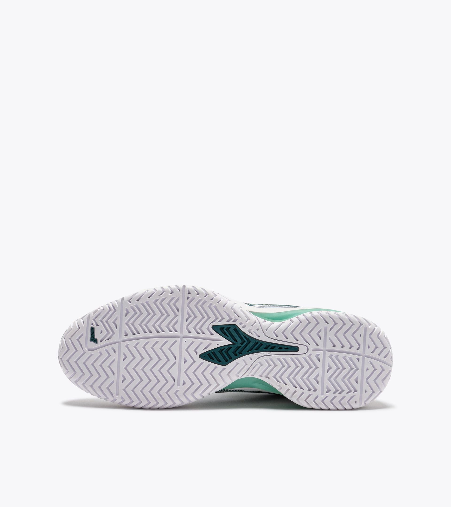 Tennis shoe for hard surfaces and clay courts -  Protection and cushioning - Men&rsquo;s BLUSHIELD TORNEO 3 AG WHITE/SHADED SPRUCE - Diadora
