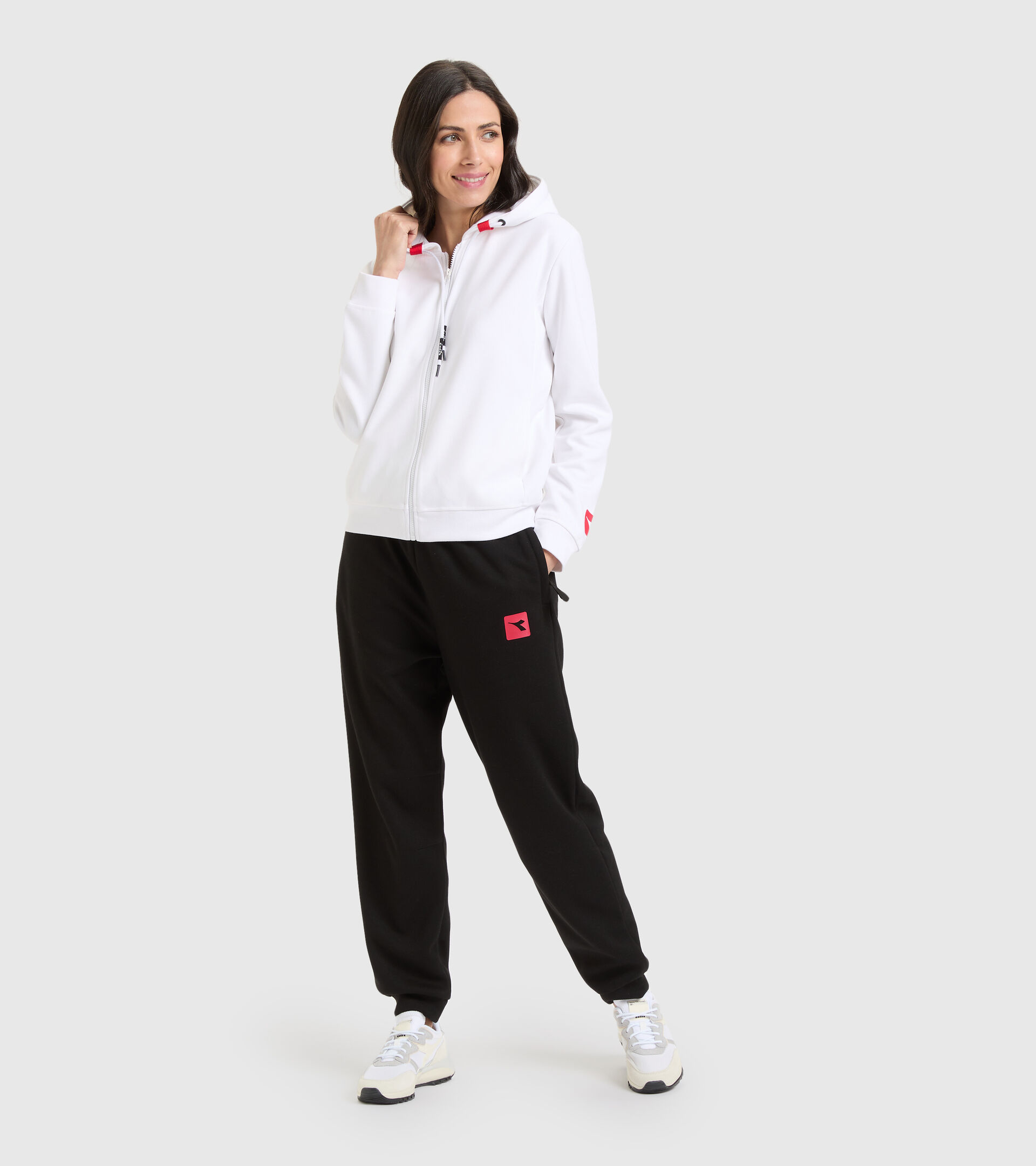 Sports sweatshirt - Women L. FZ HOODIE URBANITY OPTICAL WHITE - Diadora