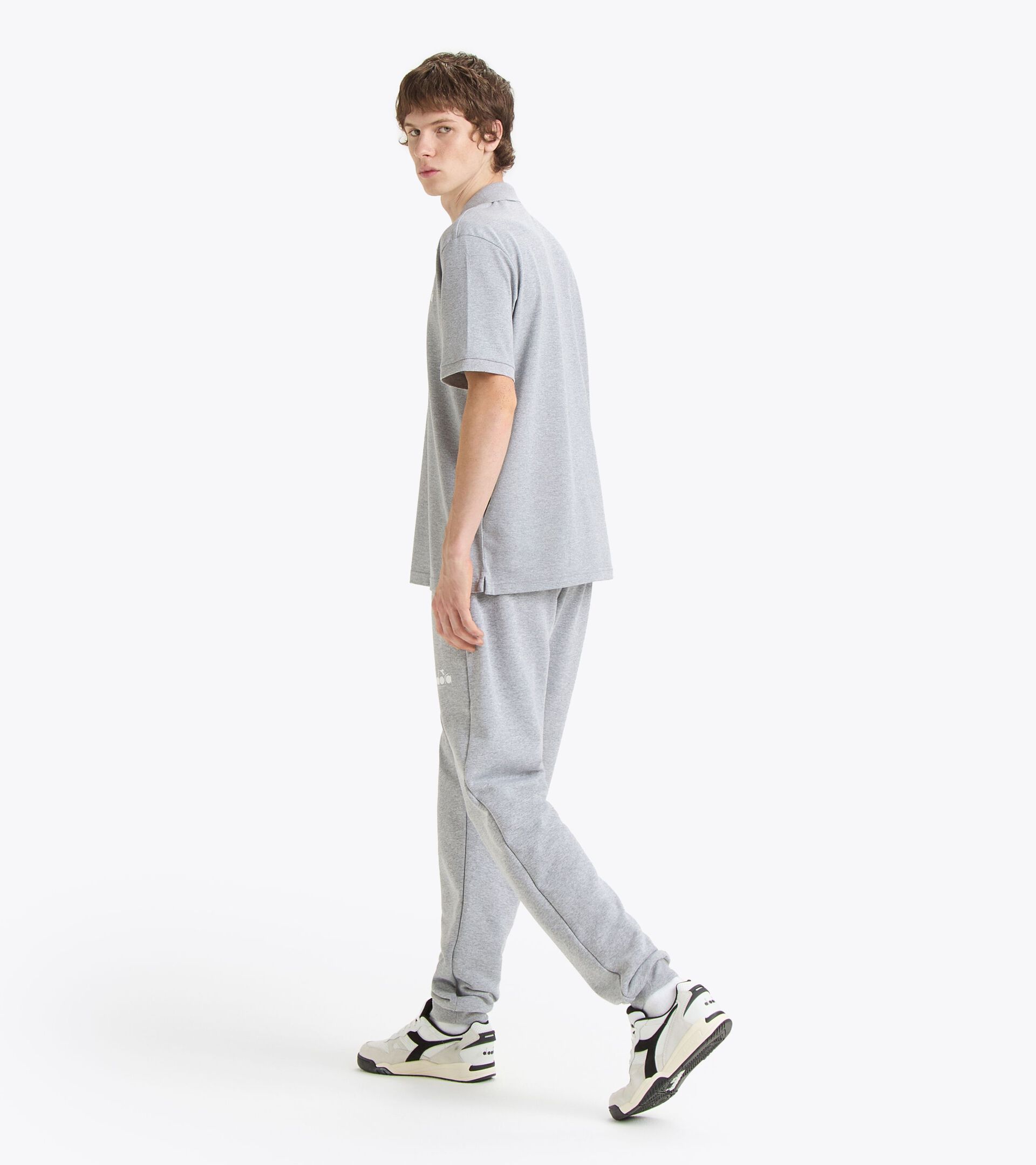 Piqué cotton polo - Men’s POLO SS LOGO HIGH RISE MELANGE - Diadora