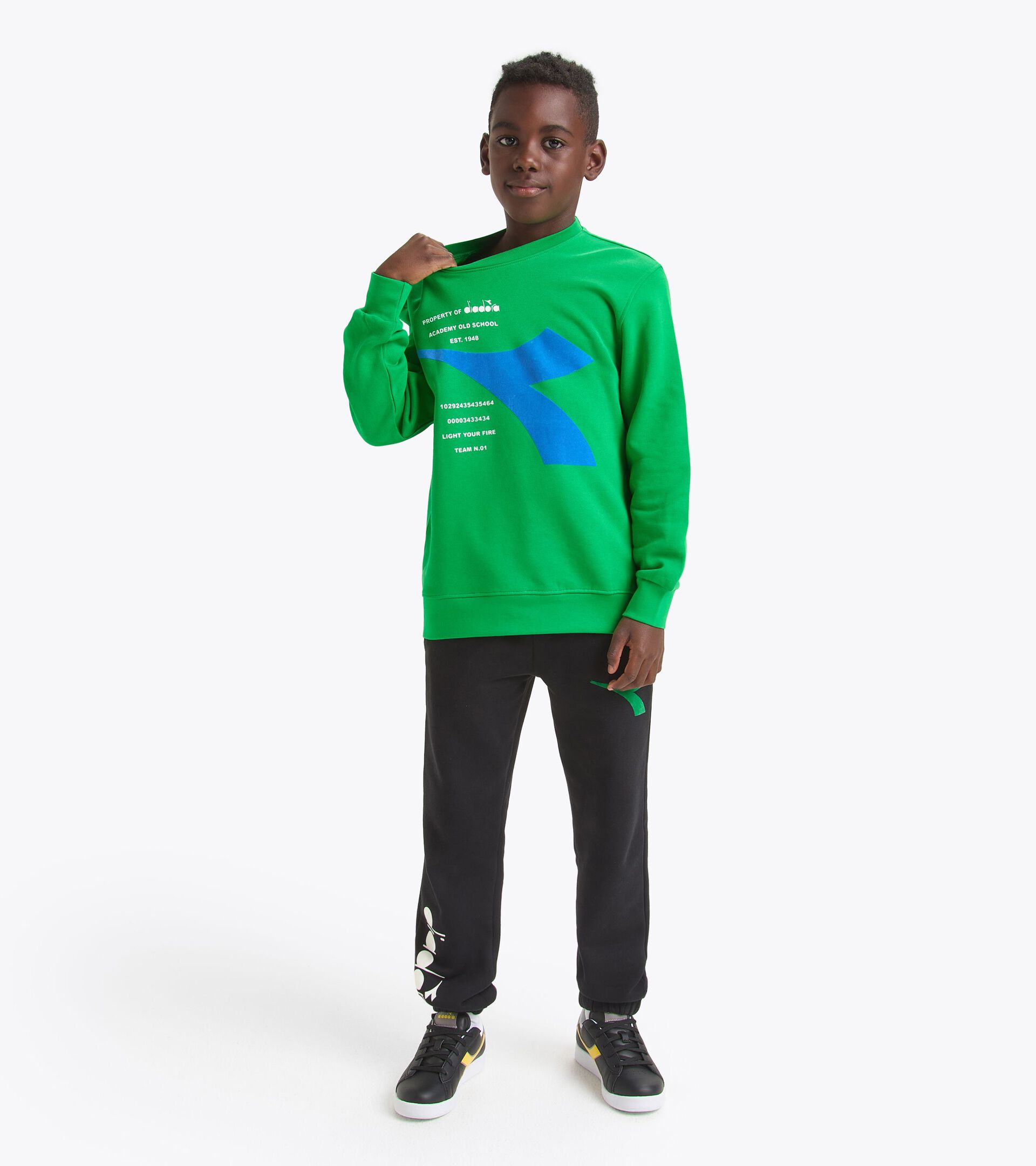 Sudadera de cuello redondo - Niño/Adolescente JB. SWEATSHIRT CREW FREGIO VERDE VENENO - Diadora