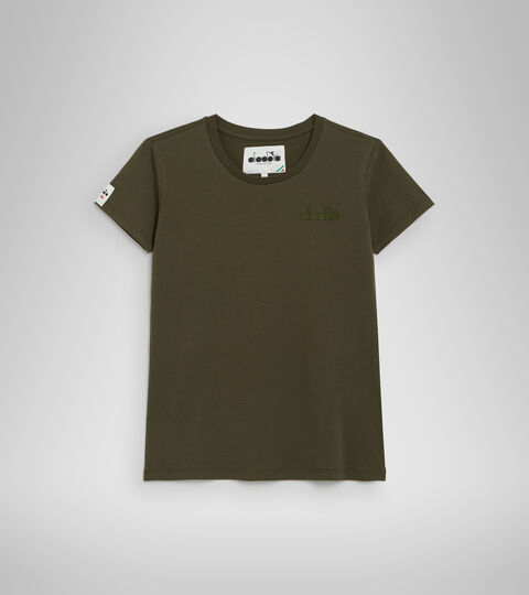 L. T-SHIRT SS MII, GREEN MILITARY Cotton T-shirt - Made in Italy - Women L. T-SHIRT SS MII GREEN MILITARY - Diadora