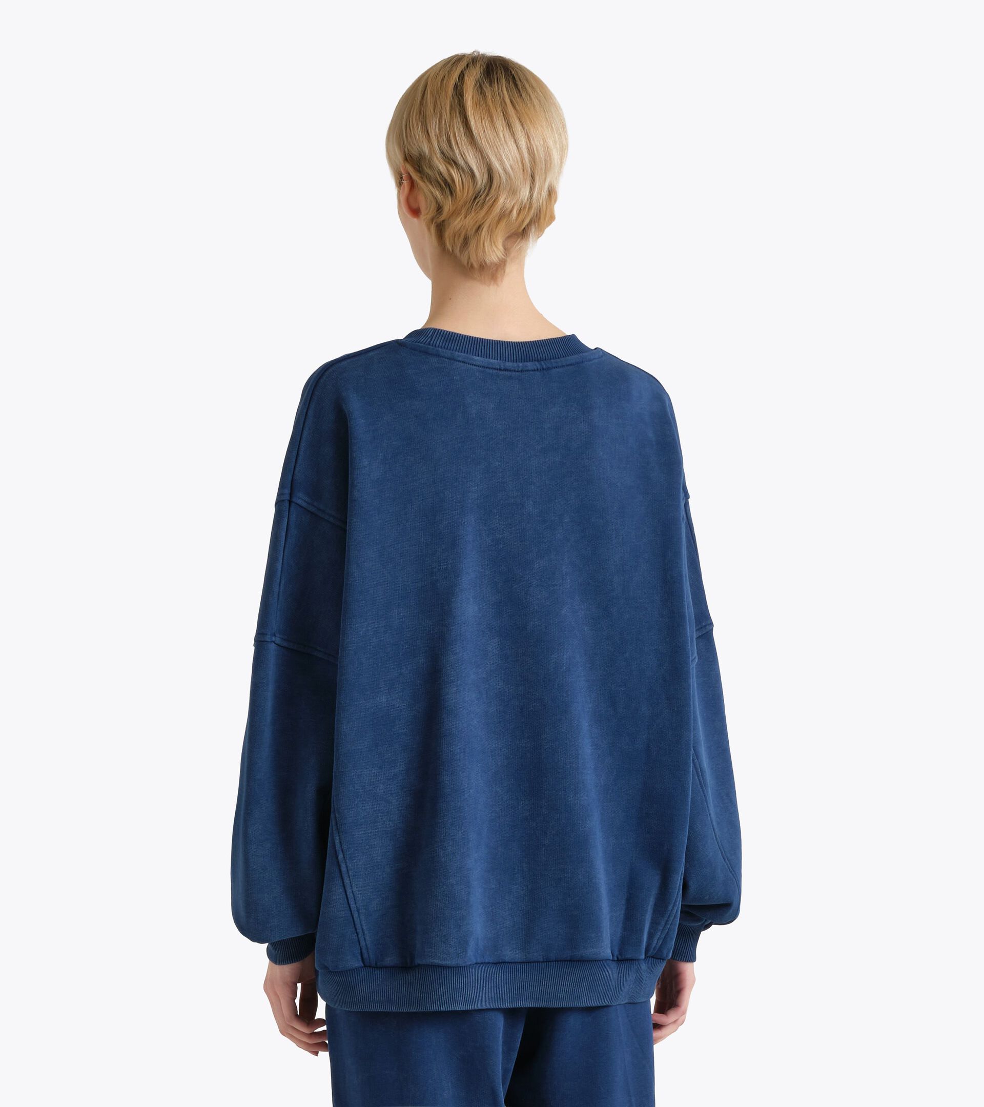 Sweat-shirt en coton &eacute;pais style r&eacute;tro - Femme
 L. SWEAT AVENUE LAB BLU PIVOINE - Diadora