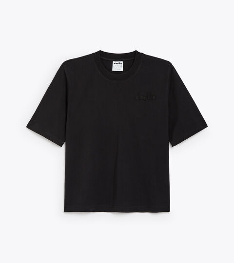 L. T-SHIRT SS SPW LOGO, SCHWARZ T-Shirt aus Baumwolle - Damen L. T-SHIRT SS SPW LOGO SCHWARZ - Diadora