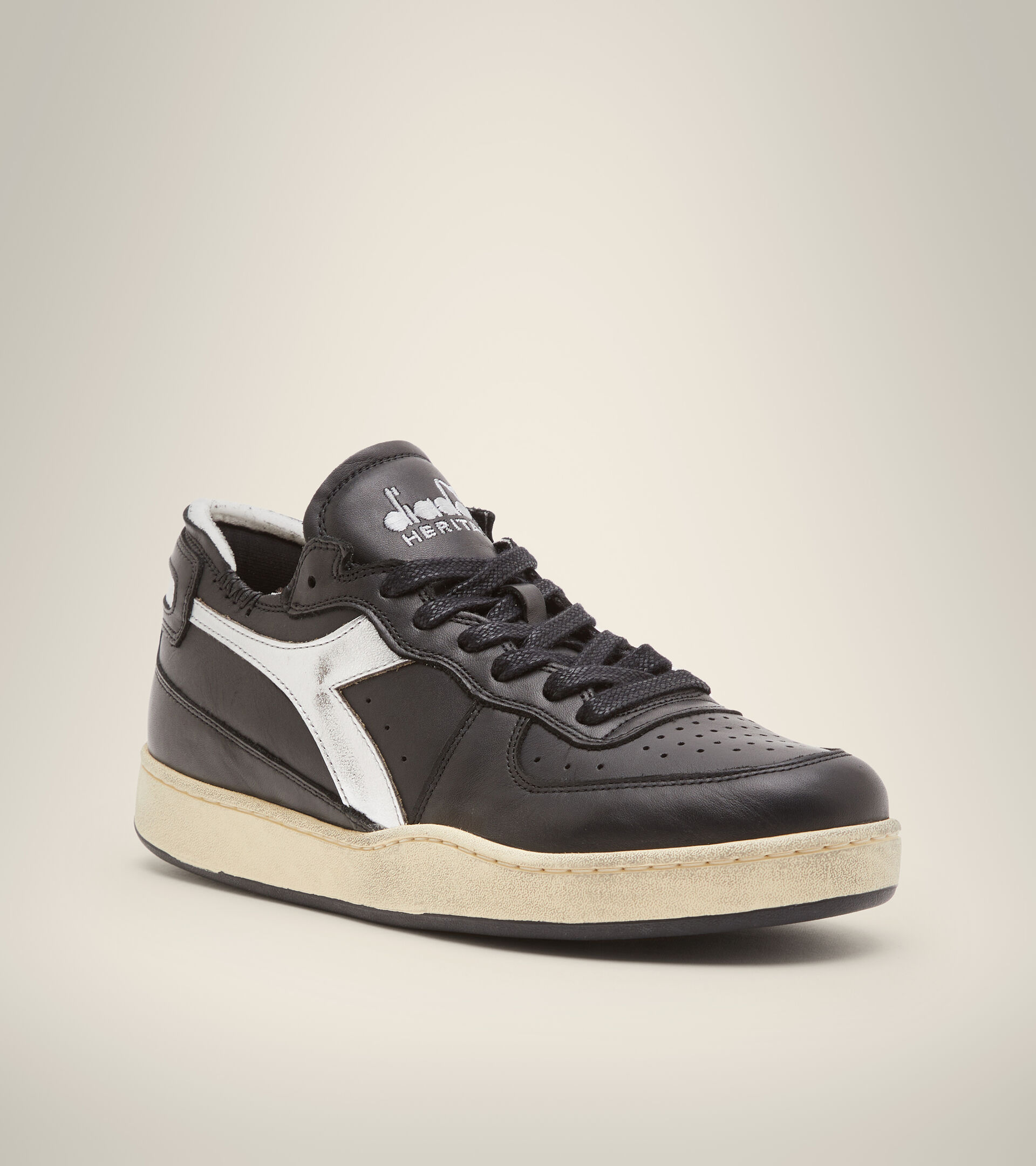 Footwear Heritage UNISEX MI BASKET ROW CUT NEW MOON NERO Diadora