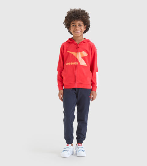 Junior sports tracksuit with hood - Unisex JU.TRACKSUIT HD RAINBOW POPPY RED - Diadora