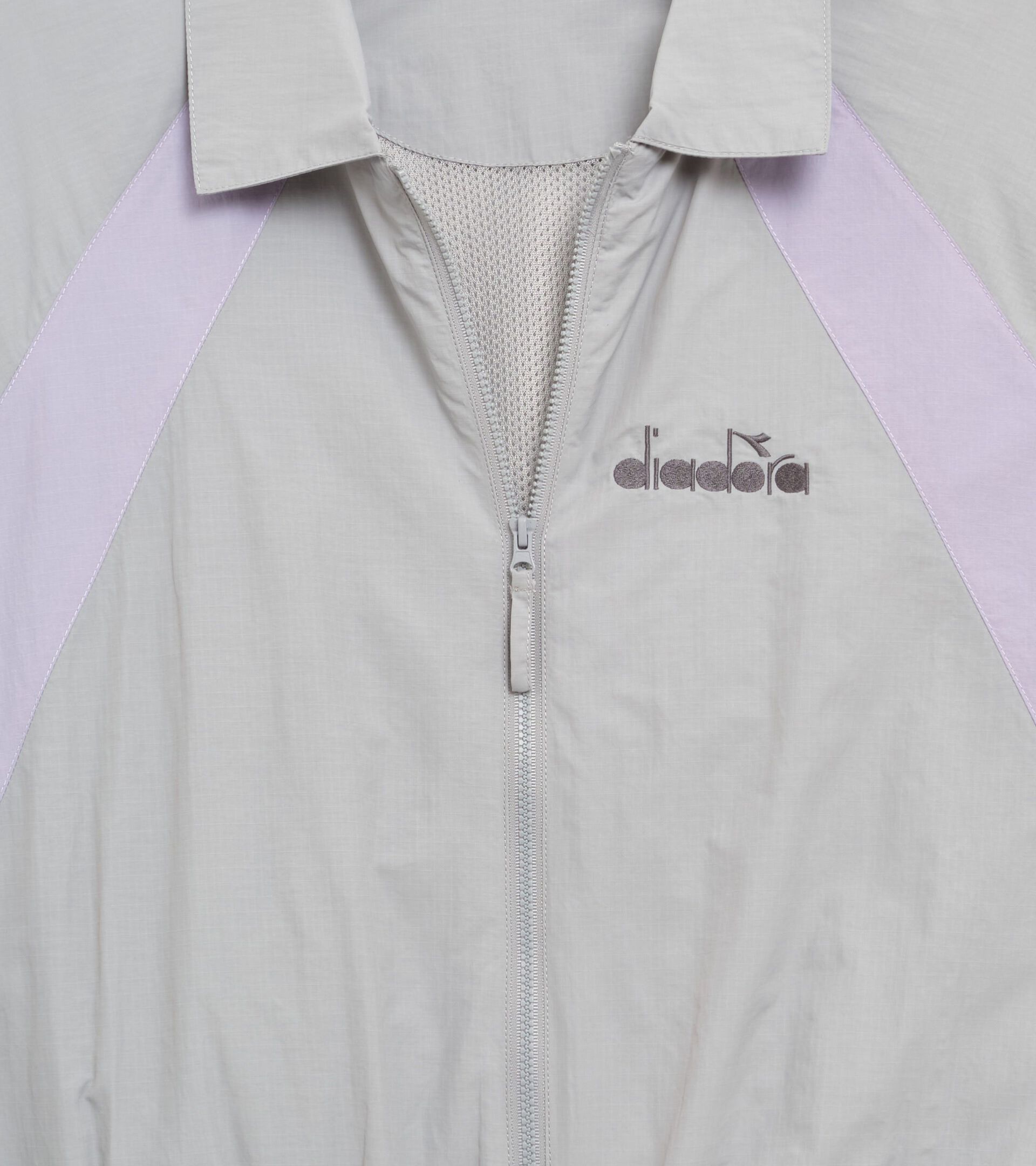 Track Jacket aus Nylon Ripstop - Damen L. TRACK JACKET LOGO LUFTSPIEGELUNG GRAU - Diadora