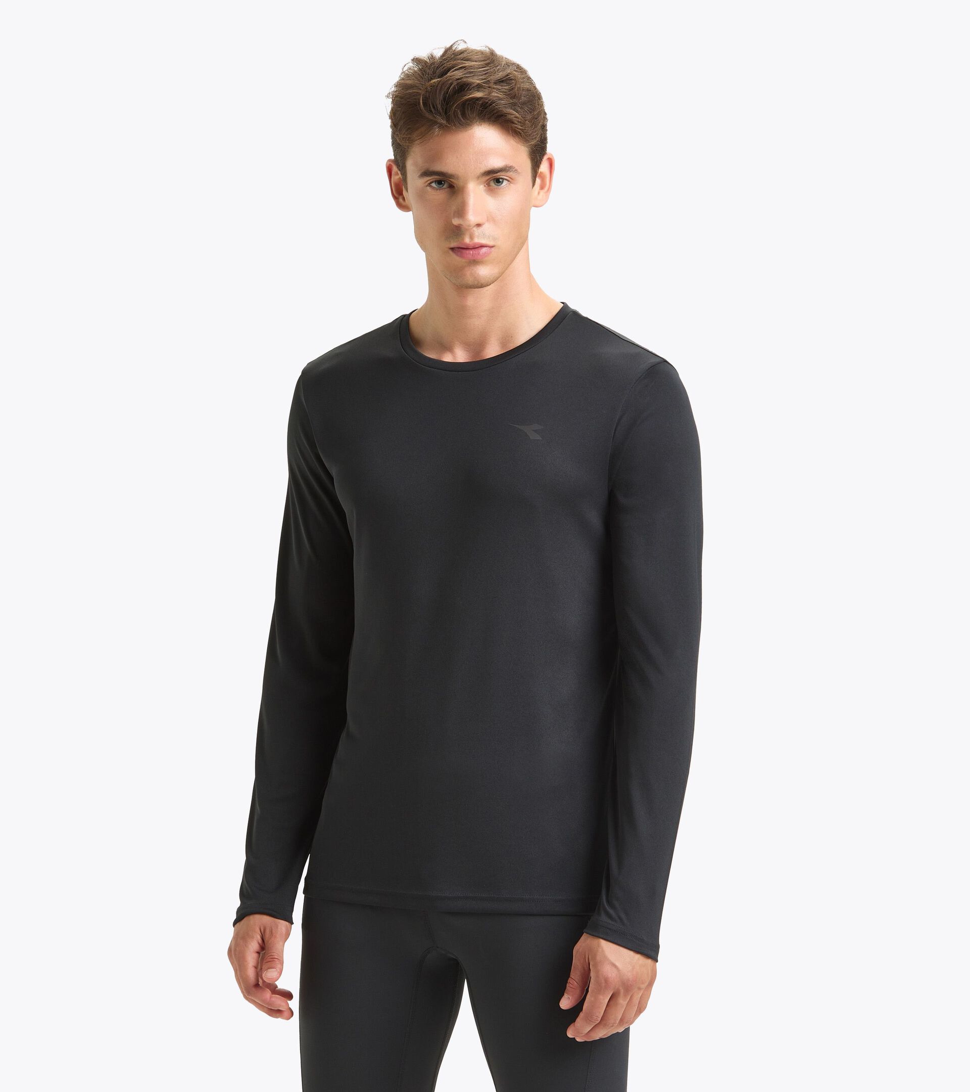 Maillot à manches longues - Homme LS T-SHIRT RUN NOIR - Diadora