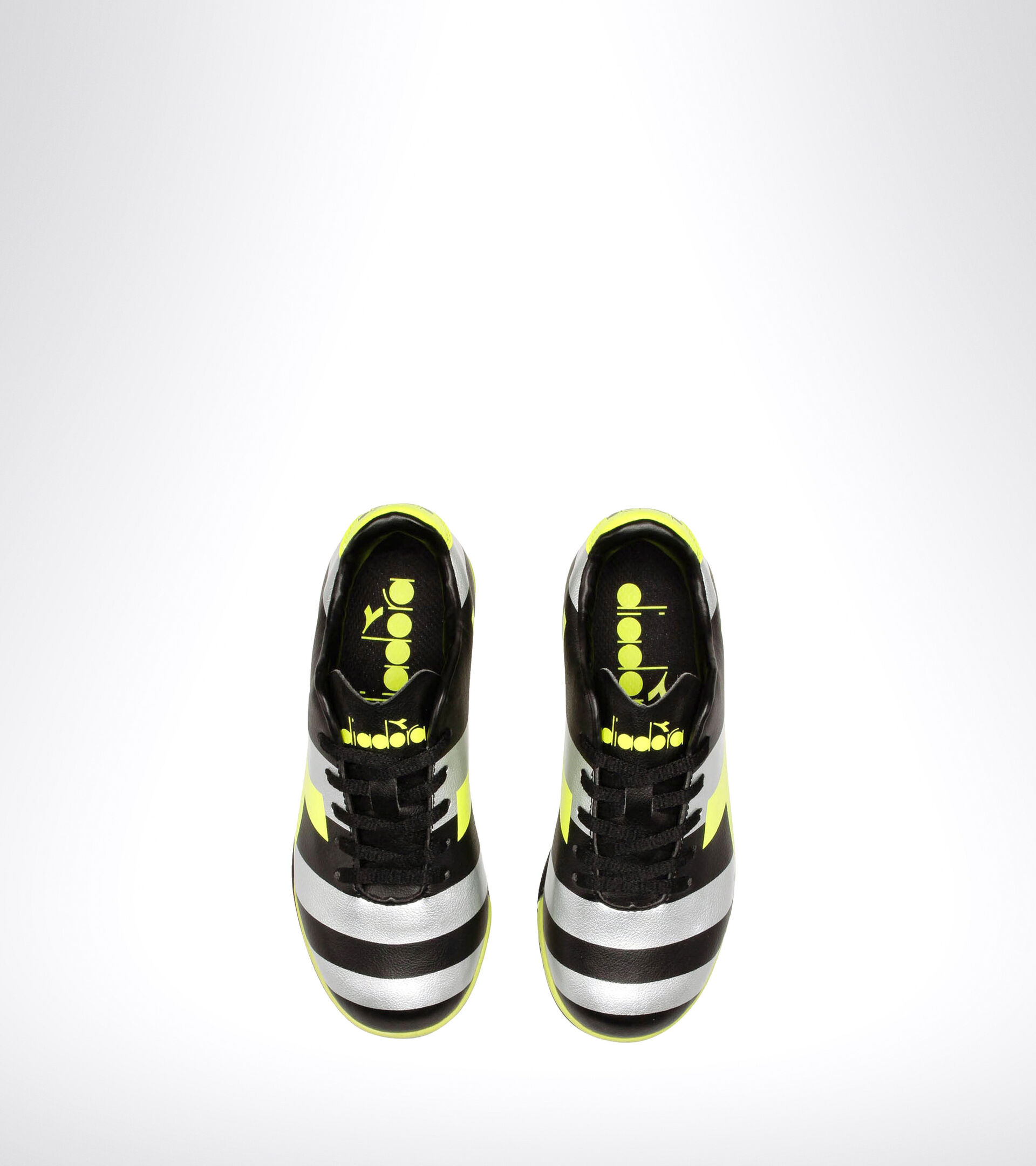 Hard ground and artificial turf football boot - Unisex kids RAPTOR R TF JR BLACK/SILVER/YELLOW FL DD - Diadora