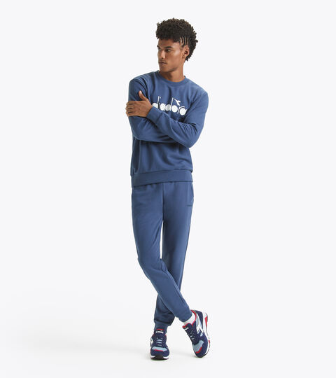 Non-brushed cotton tracksuit (crewneck sweatshirt and trousers) - Men SWEATSHIRT LOGO TRACKSUIT blue  - null