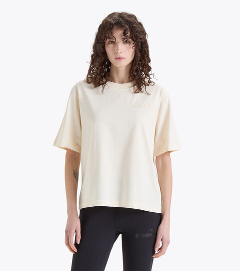 T-shirt en coton - Femme L. T-SHIRT SS SPW LOGO BLANC CYGNE - Diadora