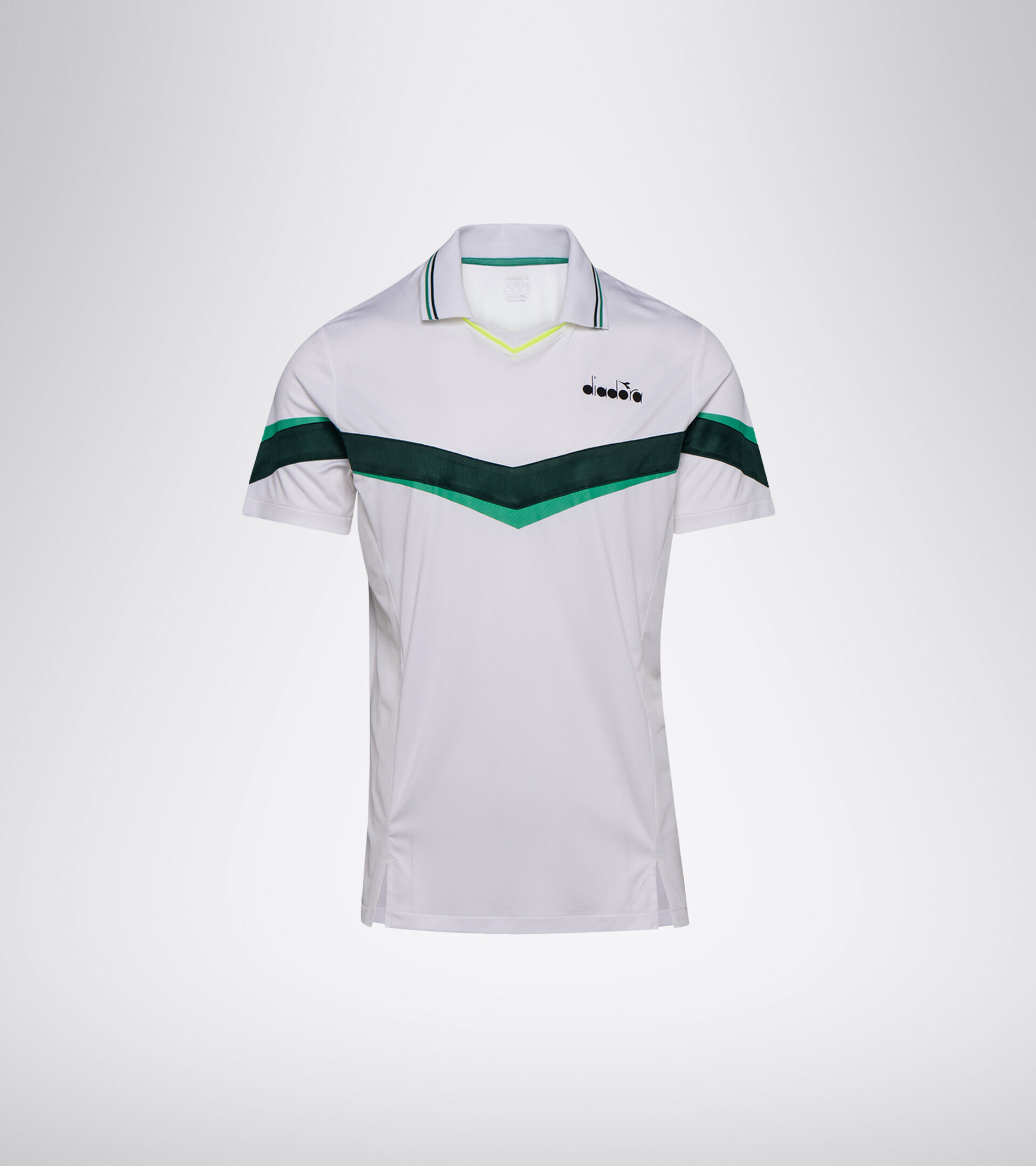 Tennis polo shirt - Men POLO SS HOLLY GREEN/WHT/BISTRO GREEN - Diadora