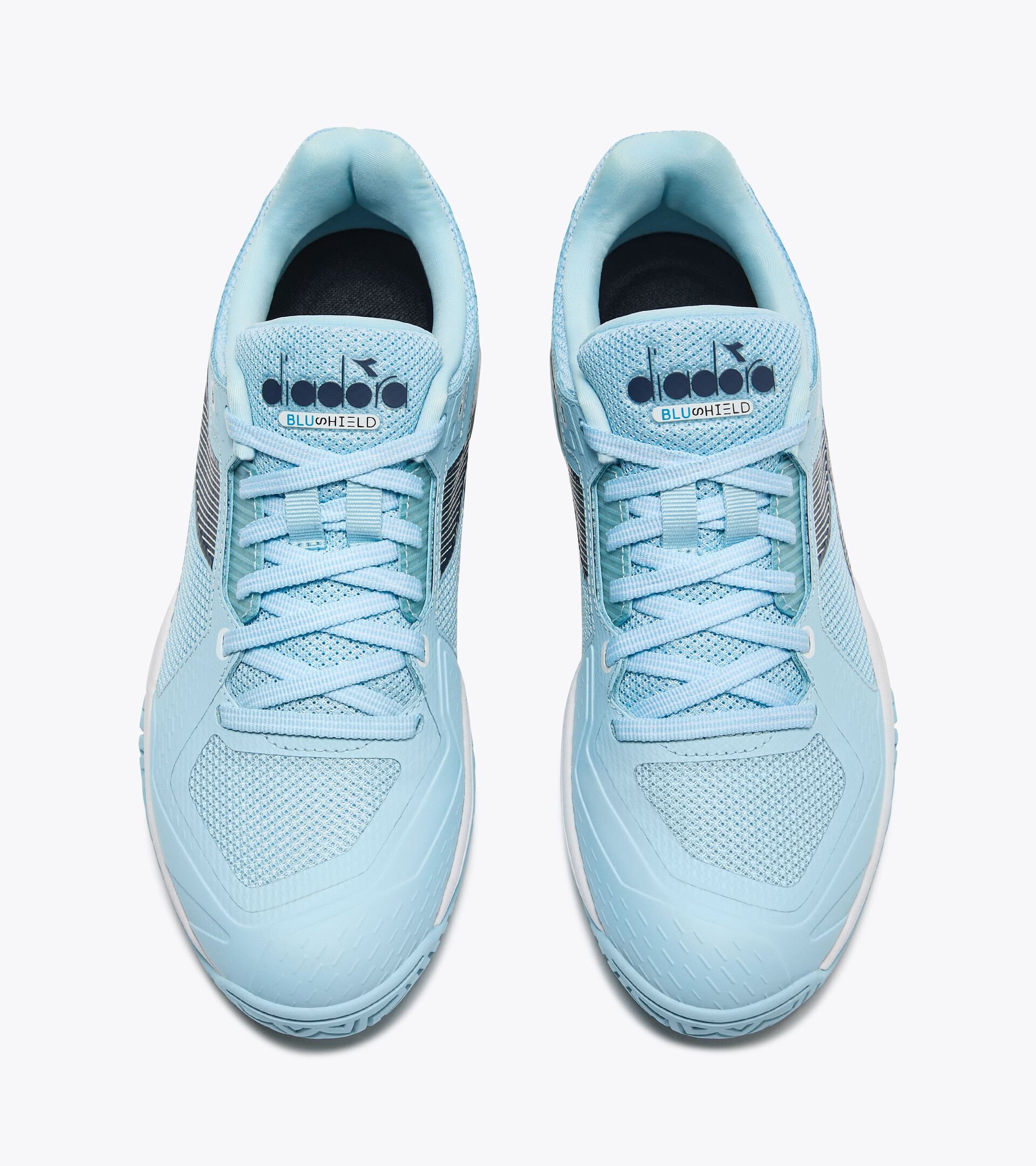 Zapatilla de tenis para superficies duras o de tierra batida - Protecci&oacute;n y amortiguaci&oacute;n - Mujer BLUSHIELD TORNEO 3 W AG CORYDALIS BLUE/BLACK IRIS - Diadora