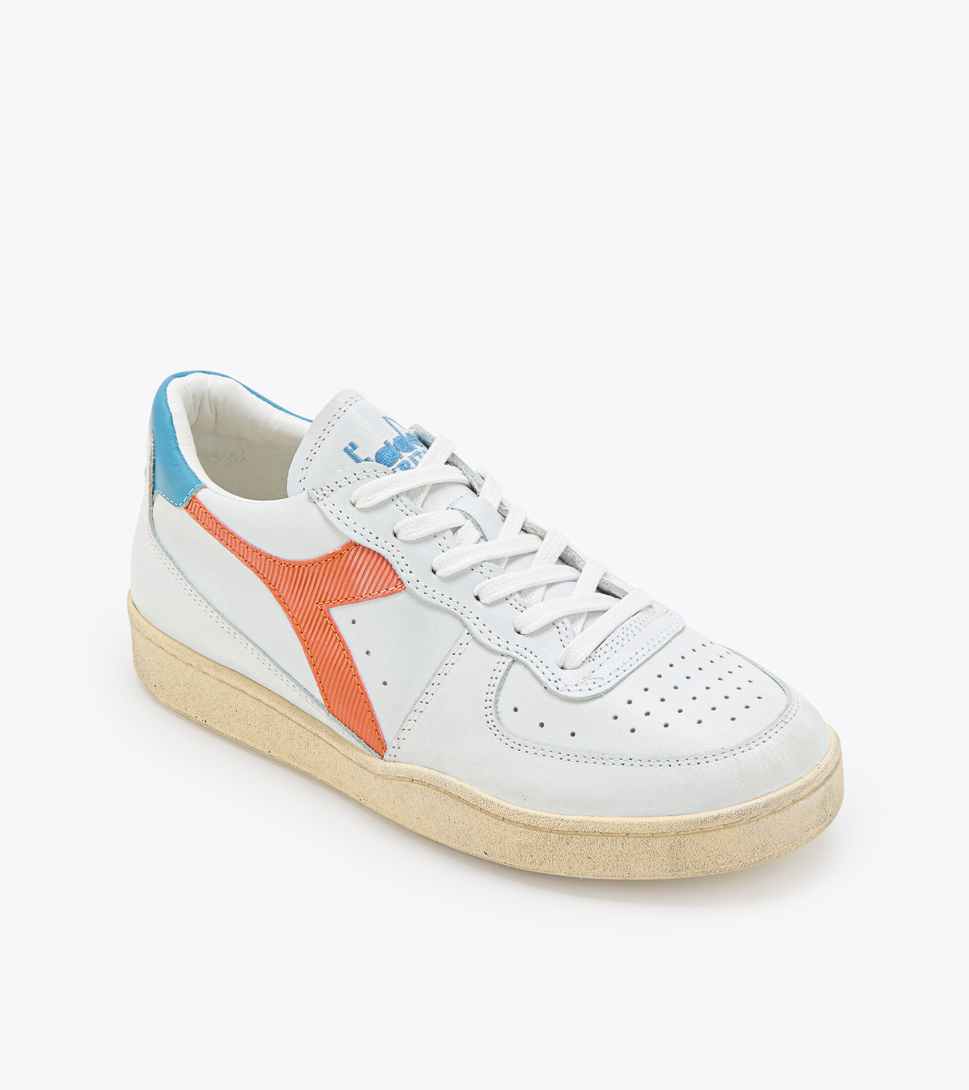 Heritage shoes - Unisex MI BASKET LOW USED WHITE/ORANGE PEEL - Diadora