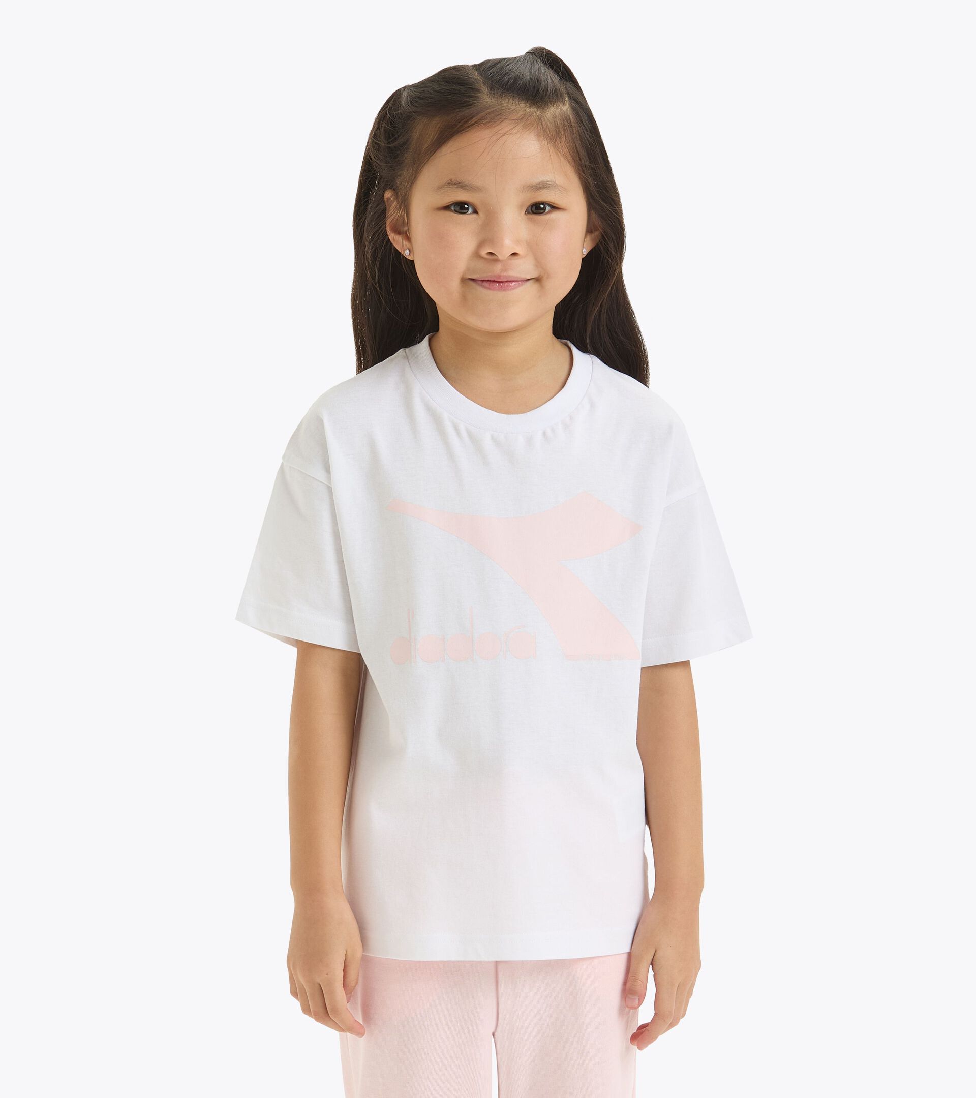 Sports T-shirt - Kids JU.T-SHIRT SS BL SUPER WHITE/WILD ROSE - Diadora