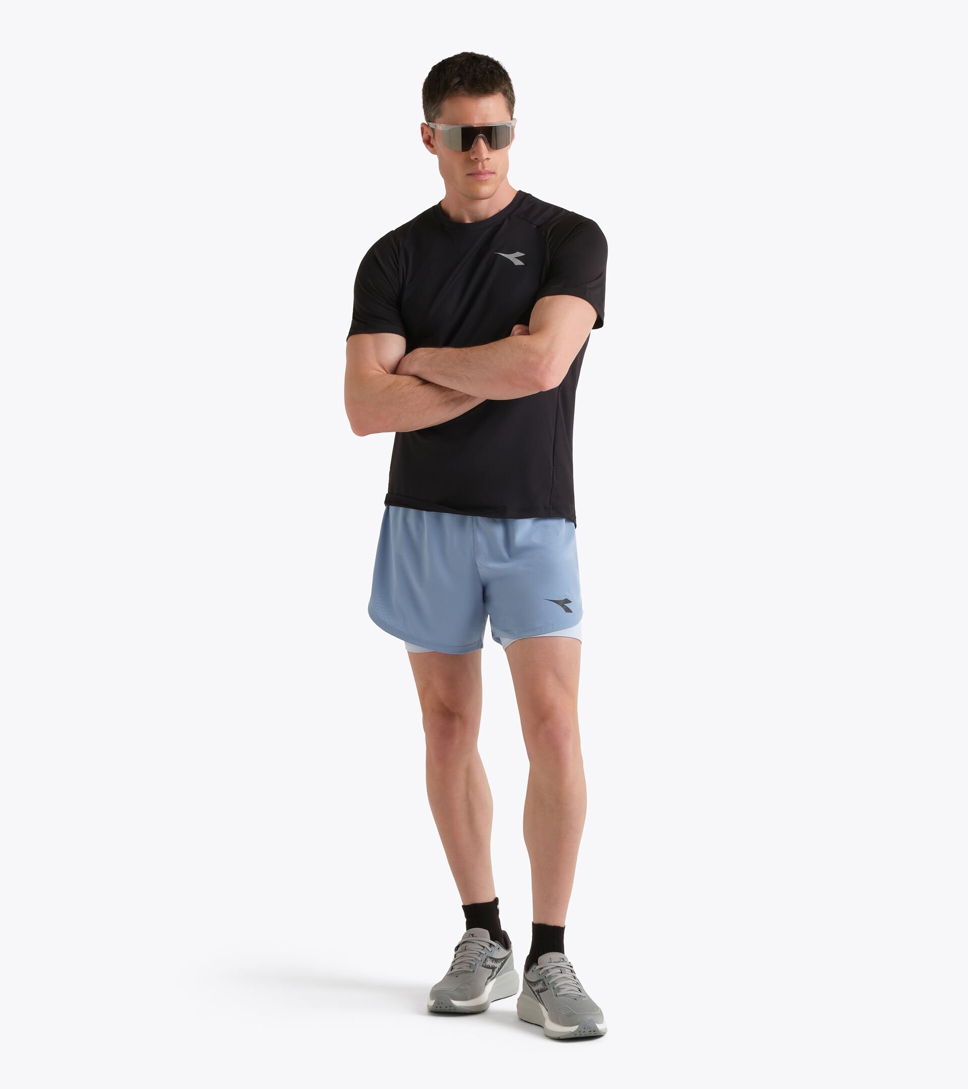 2-in-1 Running Shorts - Men&rsquo;s SHORTS 2IN1 5 ENDLESS SKY - Diadora