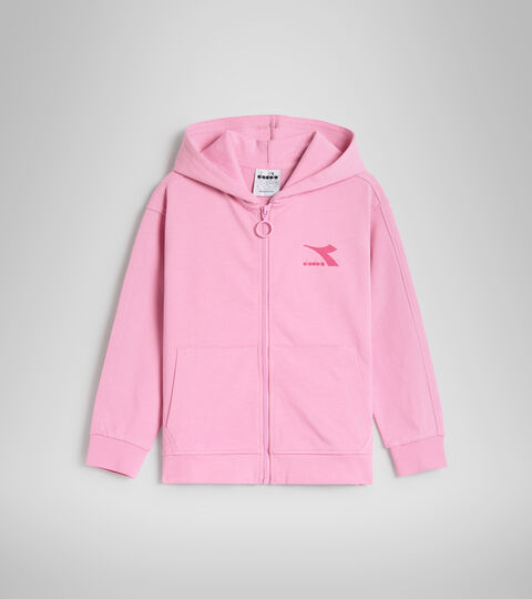 JU. HOODIE FZ RAINBOW, CANDY PINK Junior cotton sports sweatshirt - Unisex JU. HOODIE FZ RAINBOW CANDY PINK - Diadora