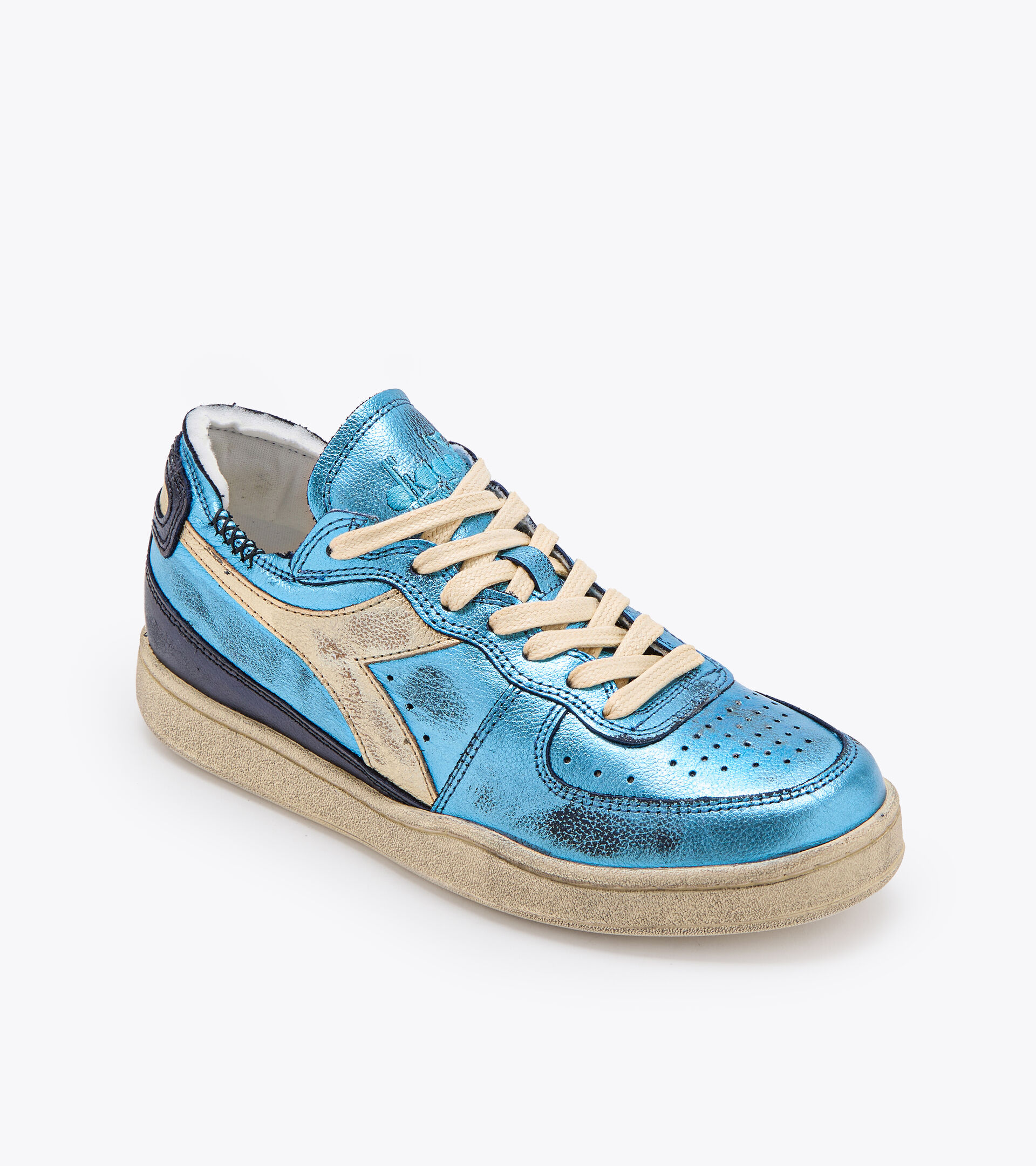 Heritage-Schuh - Unisex MI BASKET ROW CUT METALLIC HOEHLE BLAU - Diadora