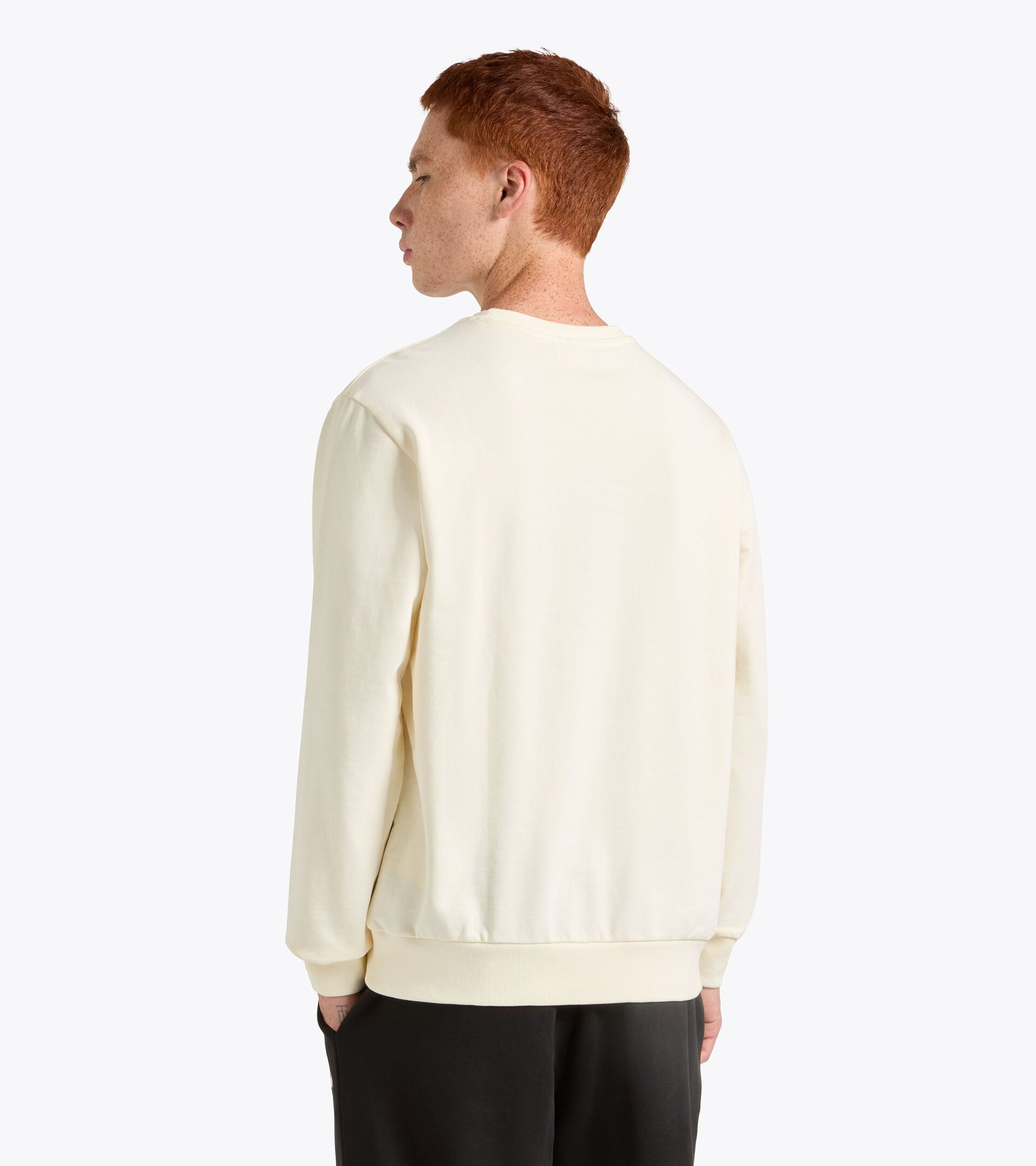 Jersey Sweatshirt - Regular fit - Men&rsquo;s LOGO CREW SWEATSHIRT (FT) WHISPER WHITE - Diadora