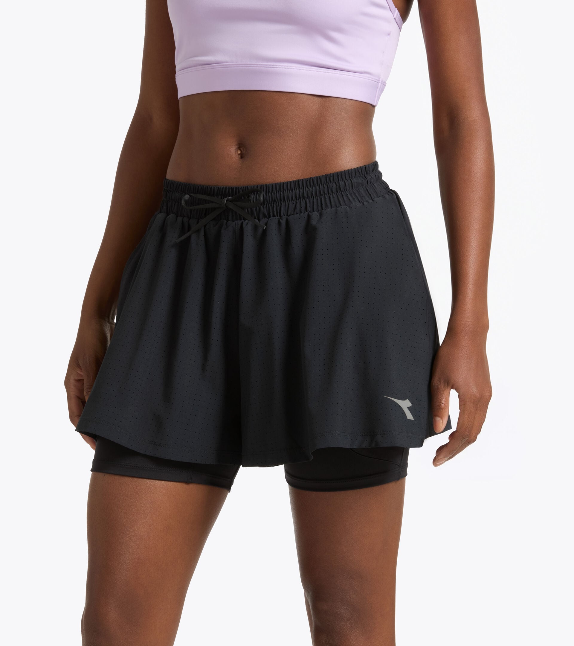2-in-1 Running Shorts - Training - Women&rsquo;s L. SHORTS 2IN1 BLACK - Diadora