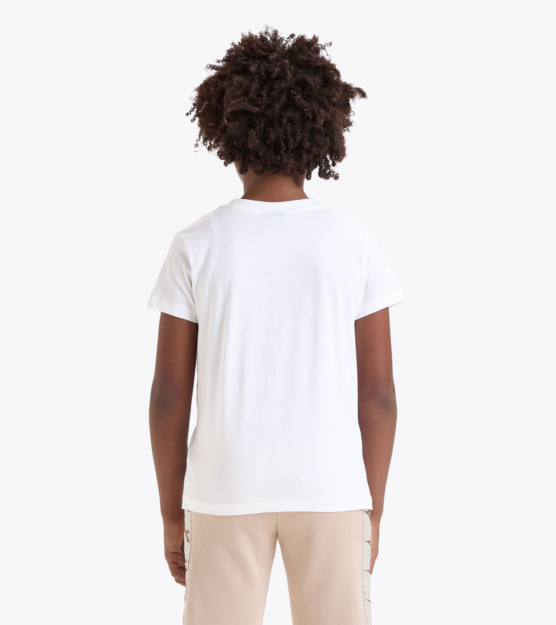 T-Shirt aus 100 % Baumwolle - Junge JB.T-SHIRT SS LOGO NATURE PAPYRUS WEISS - Diadora