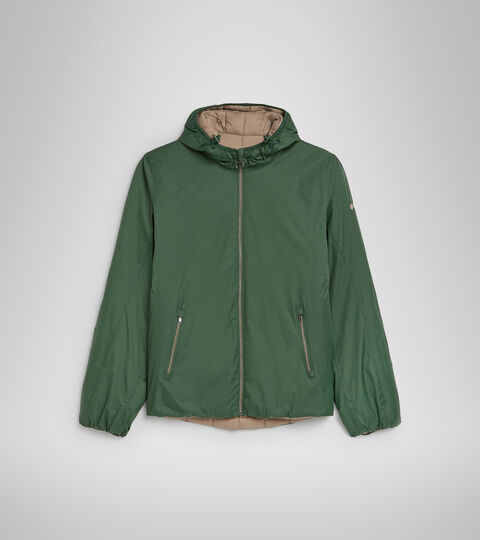 Reversible puffer jacket - Men  HOODIE INSULATED JACKET GREEN MILITARY/BROWN ACORN - Diadora